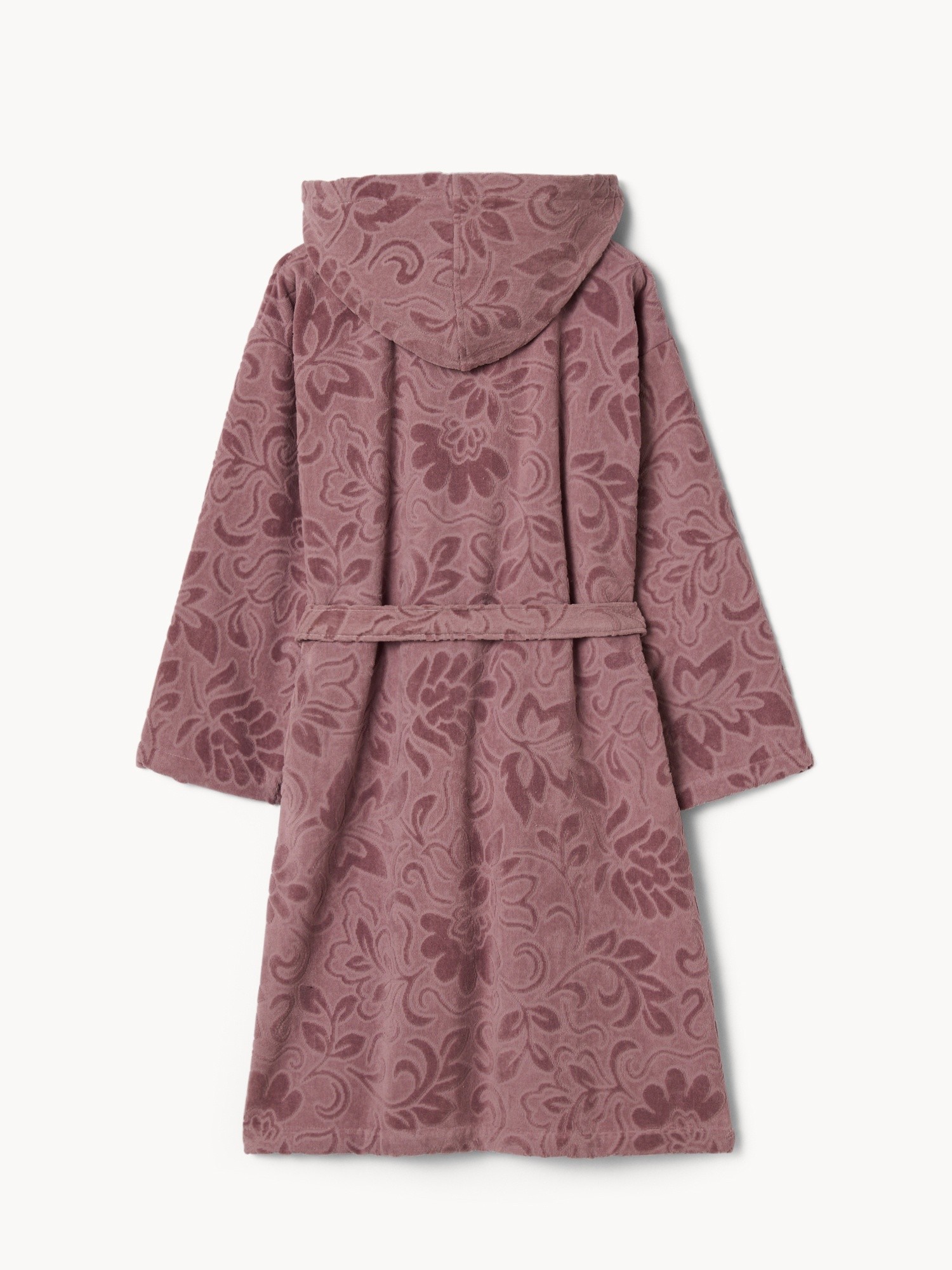 Accappatoio con fantasia damascata in puro cotone velour - Prezzo di lancio, Rosa, large image number 1