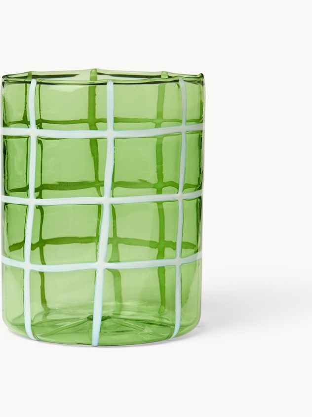 Bicchiere in vetro borosilicato motivo a rete