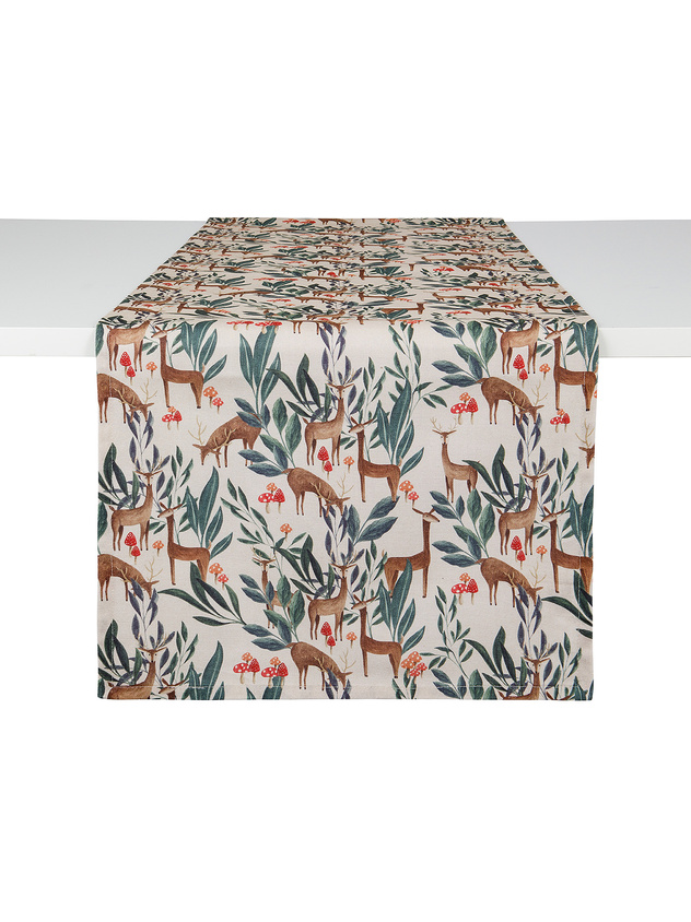 Runner panama di cotone stampa cerbiatto