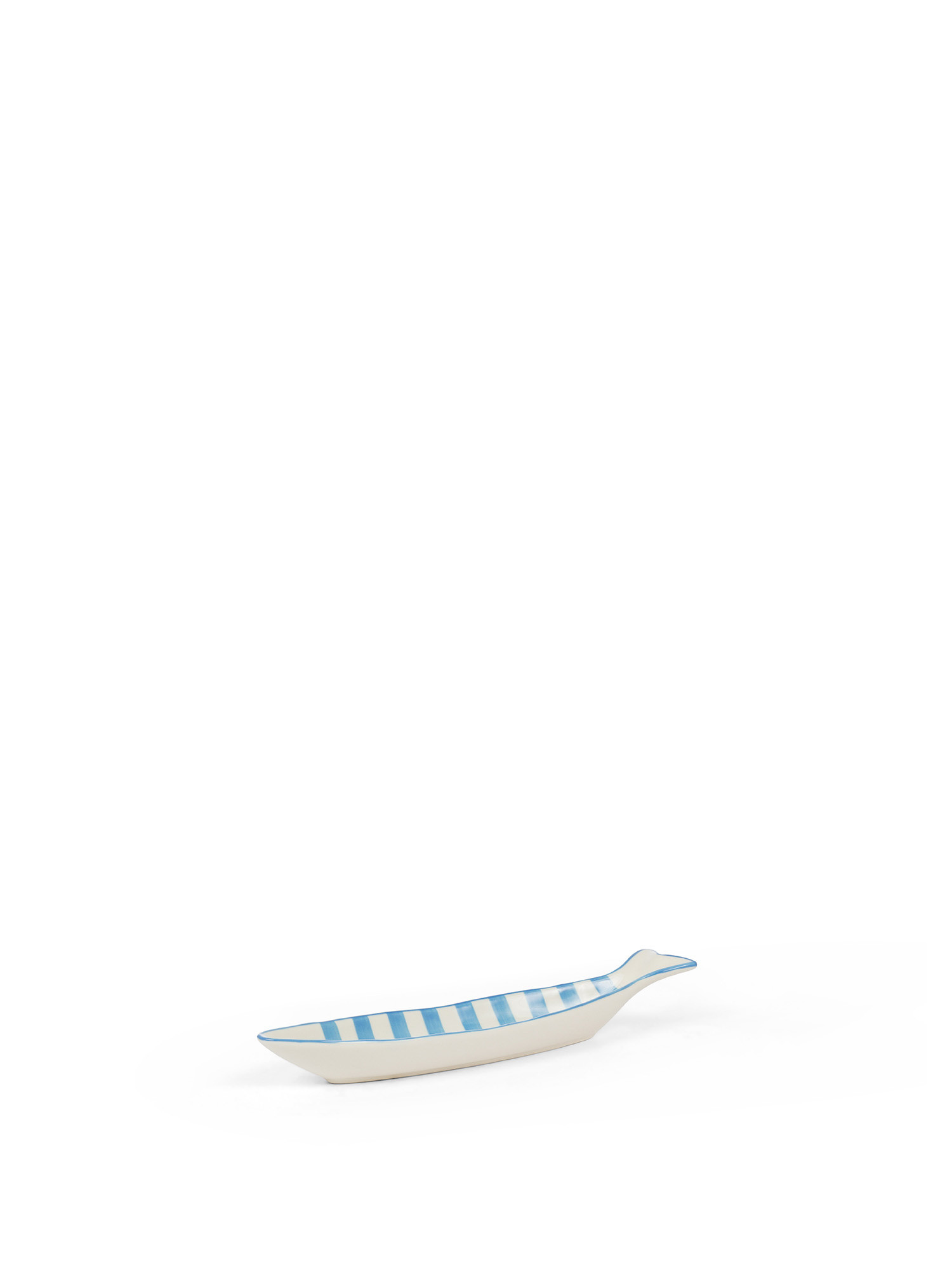 Stoneware fish cup, White / Blue, large image number 0