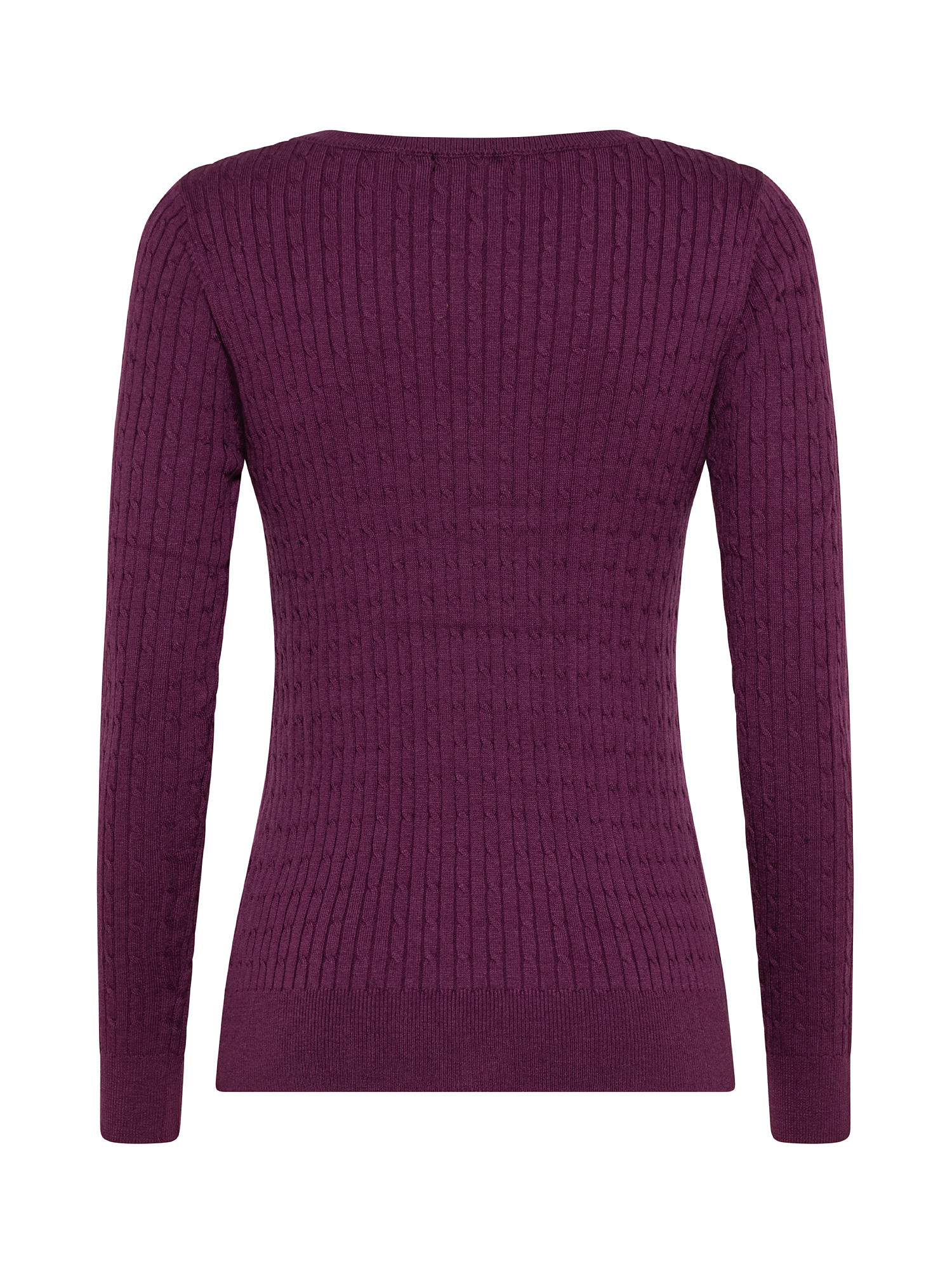 Pullover girocollo in maglia, Viola, large image number 1