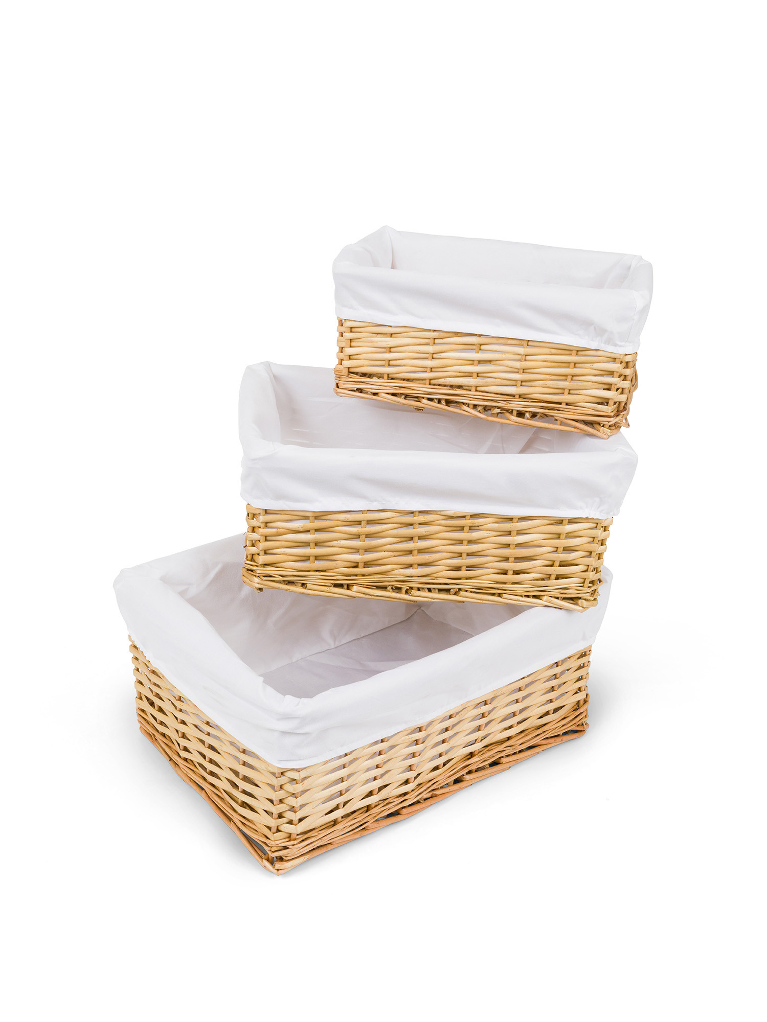 Wicker basket with lining, Natural, large image number 2