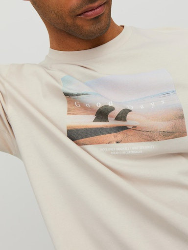 Jack & Jones - Regular fit T-shirt with print, White Cream, large image number 5