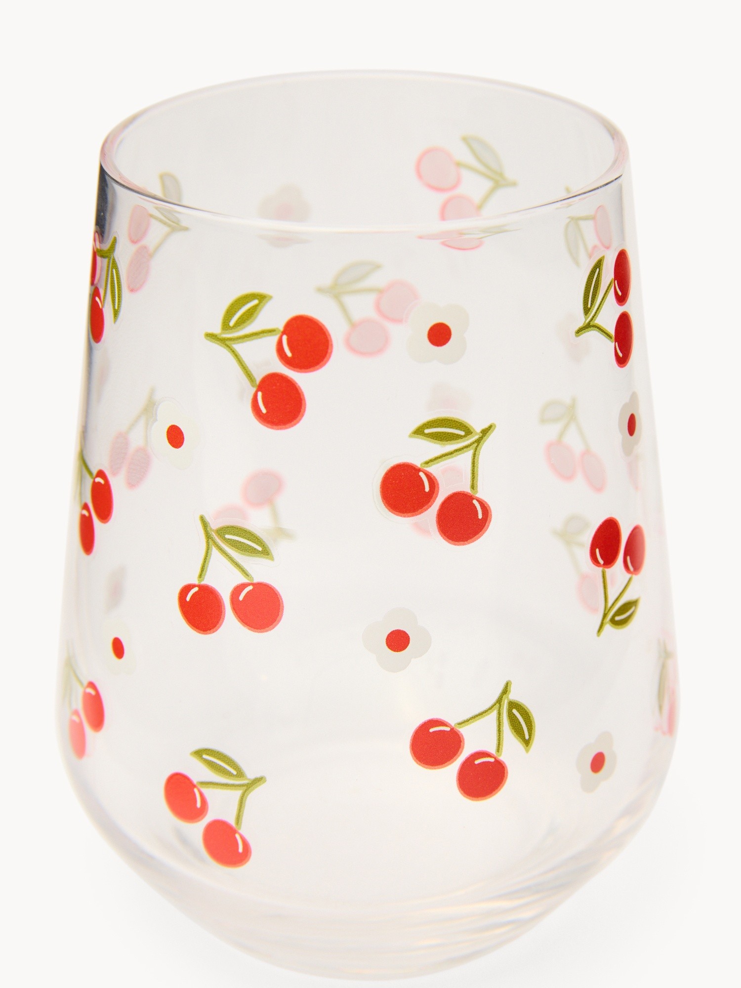 Bicchiere acqua in vetro motivo ciliegie - Prezzo di lancio, Trasparente, large image number 1