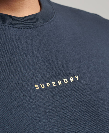 Superdry - T-shirt basica in cotone con mico logo, Blu, large image number 2