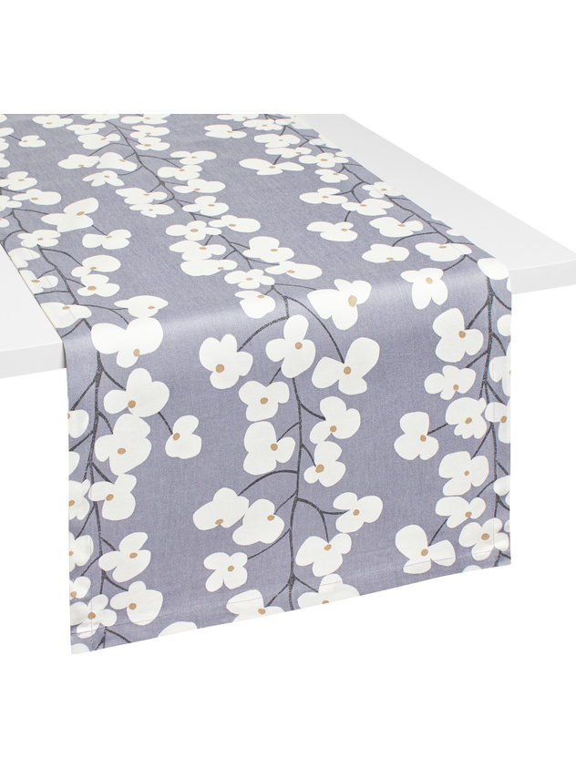 Floral table runner in 100% cotton