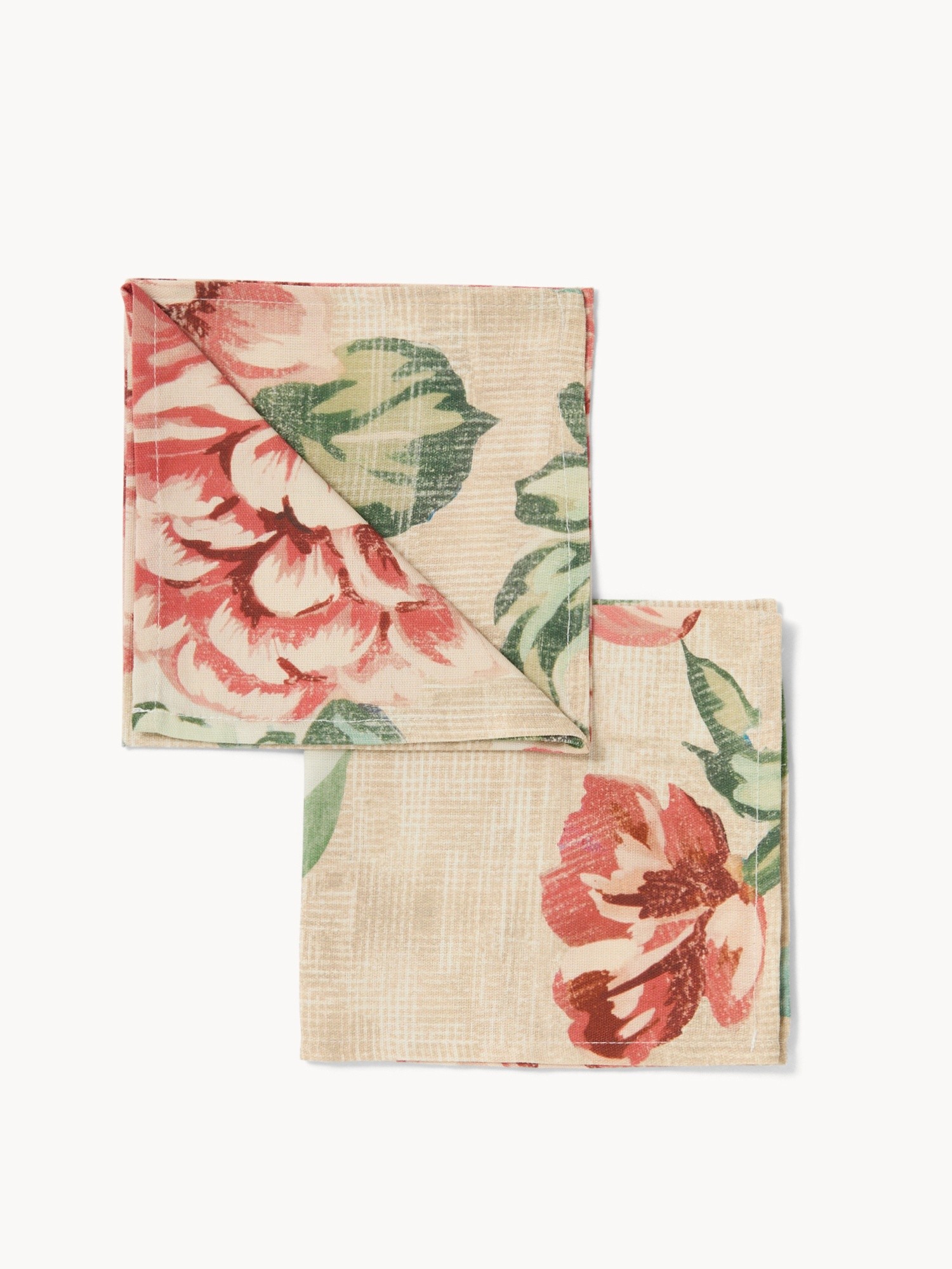 Set of 4 Cotton Panama Napkins with Floral Print - Discounted Price, Multicolor, large image number 0