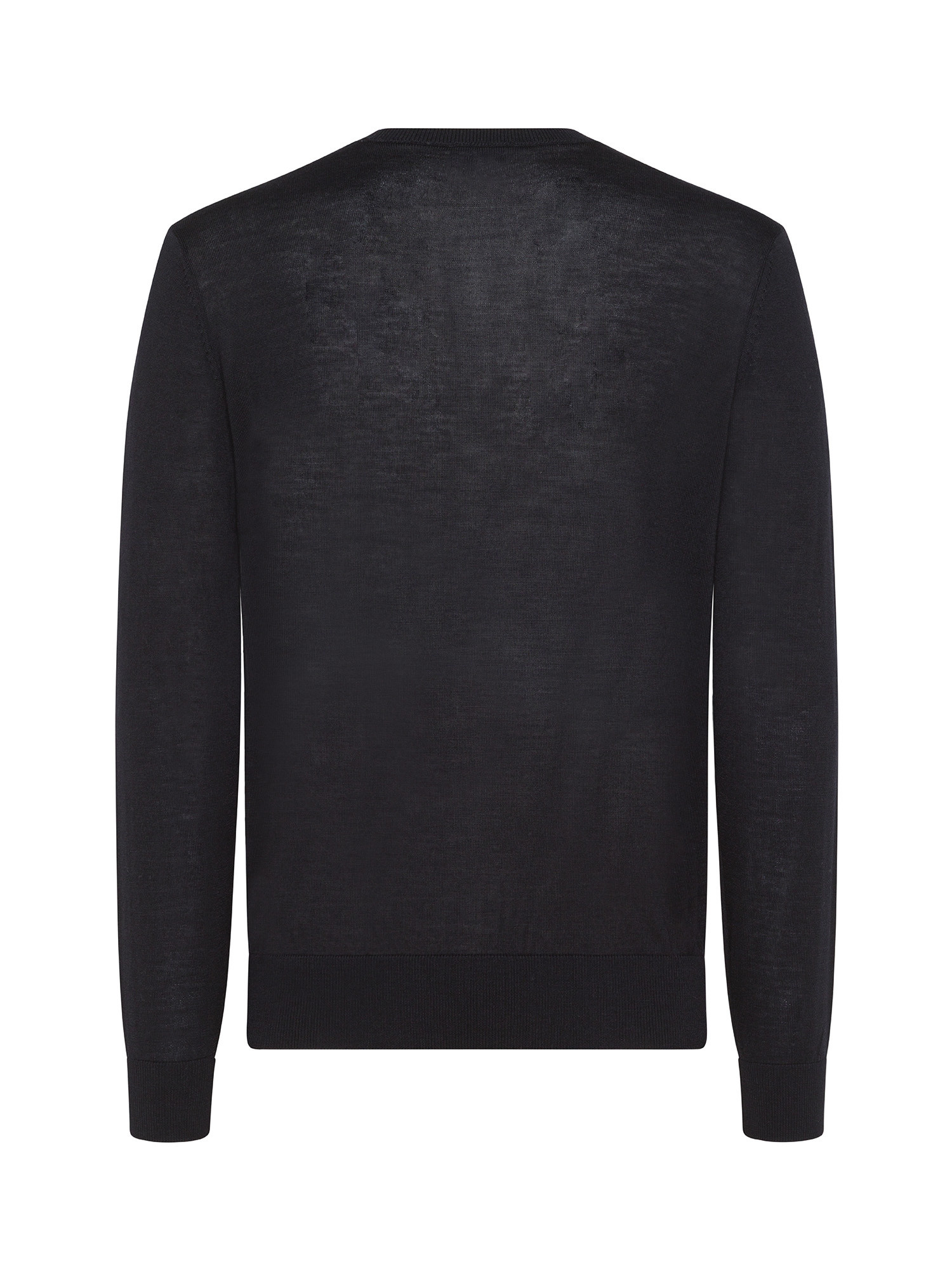 Emporio Armani - Pure virgin wool sweater with eagle, Dark Blue, large image number 1