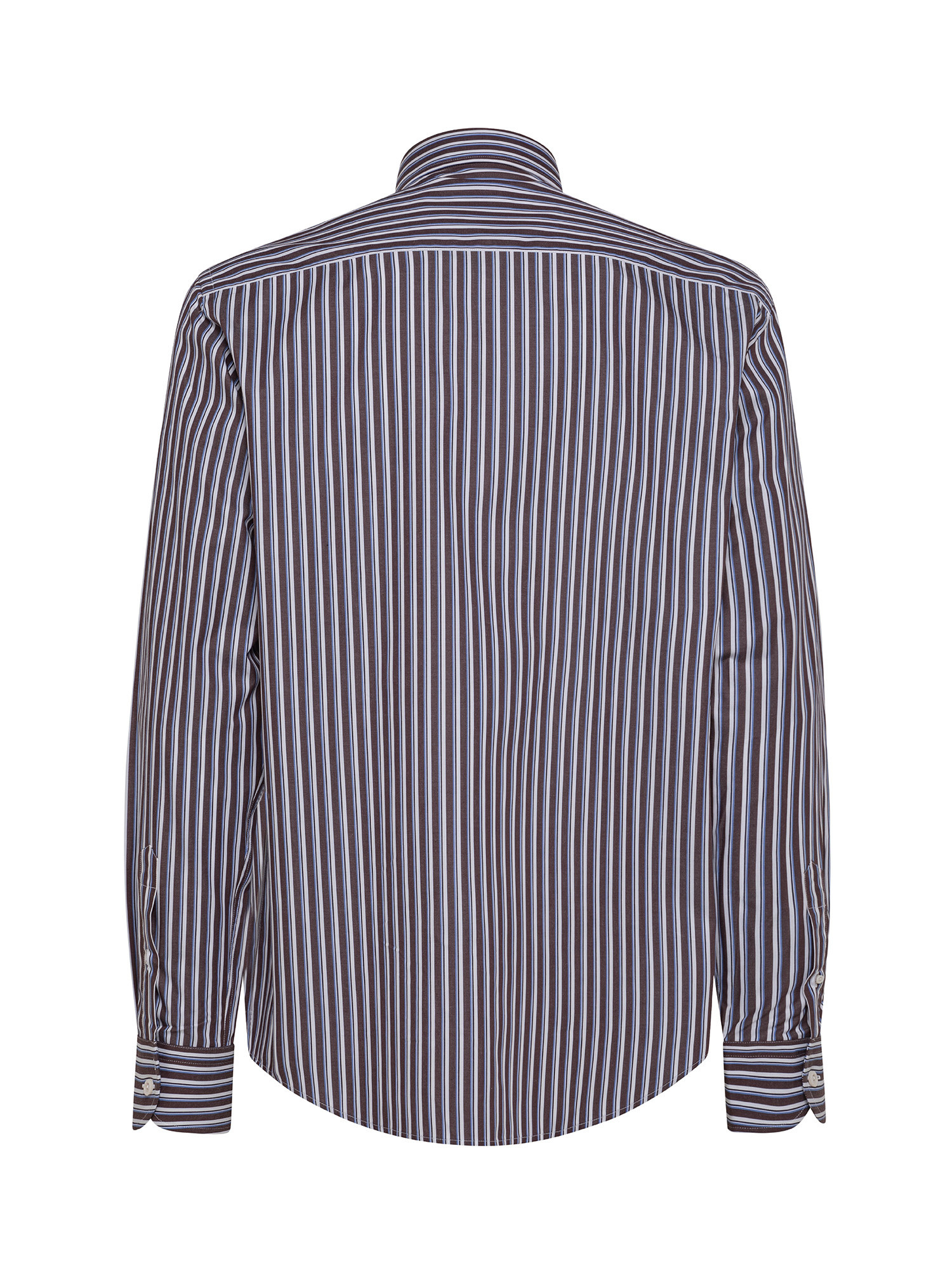 Luca D'Altieri - Tailor fit striped shirt in pure cotton, Brown, large image number 2
