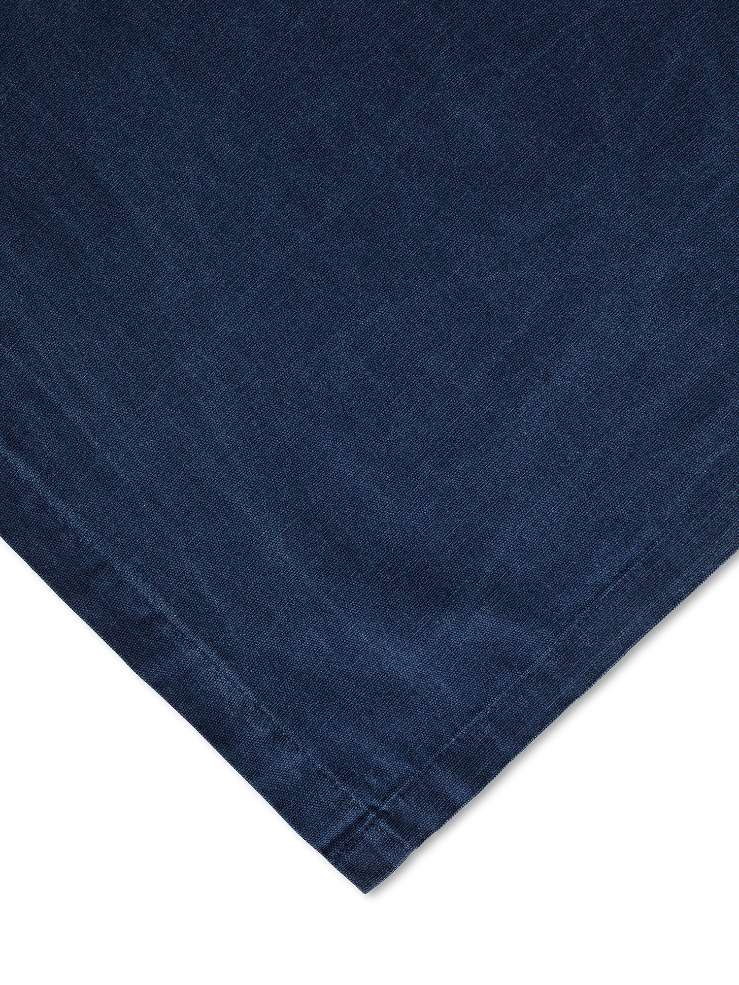 Solid color washed cotton centerpiece tablecloth, Blue, large image number 1