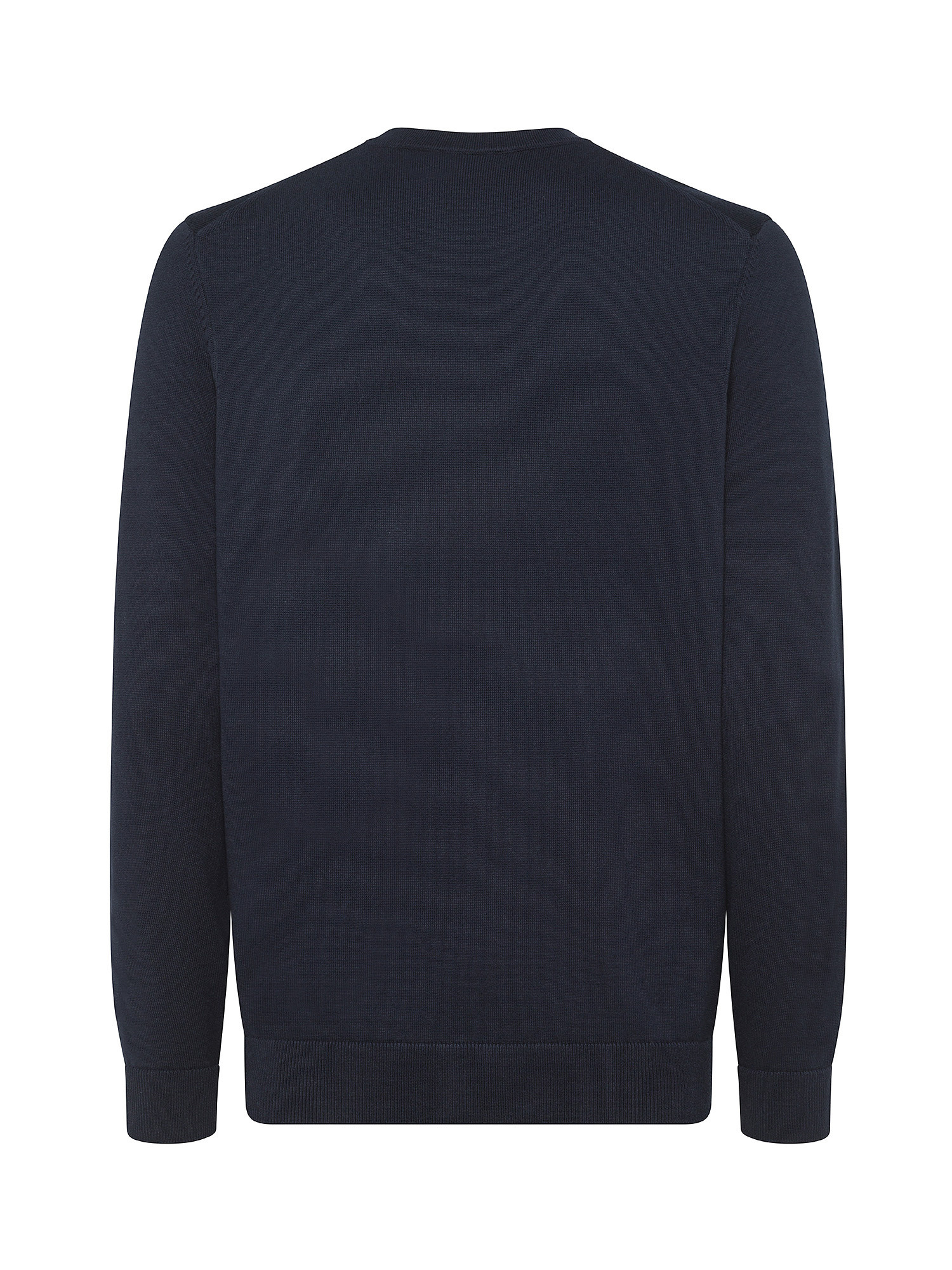 Hugo - Regular fit logo pullover in cotton, Dark Blue, large image number 1