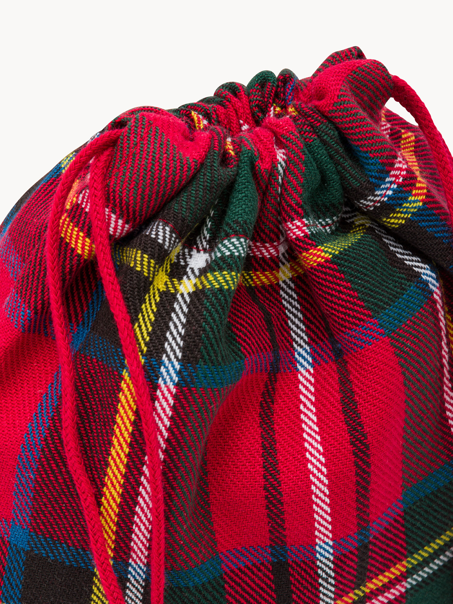 Set 2 Sacchetti Tartan in Twill di Cotone, Rosso, large image number 2