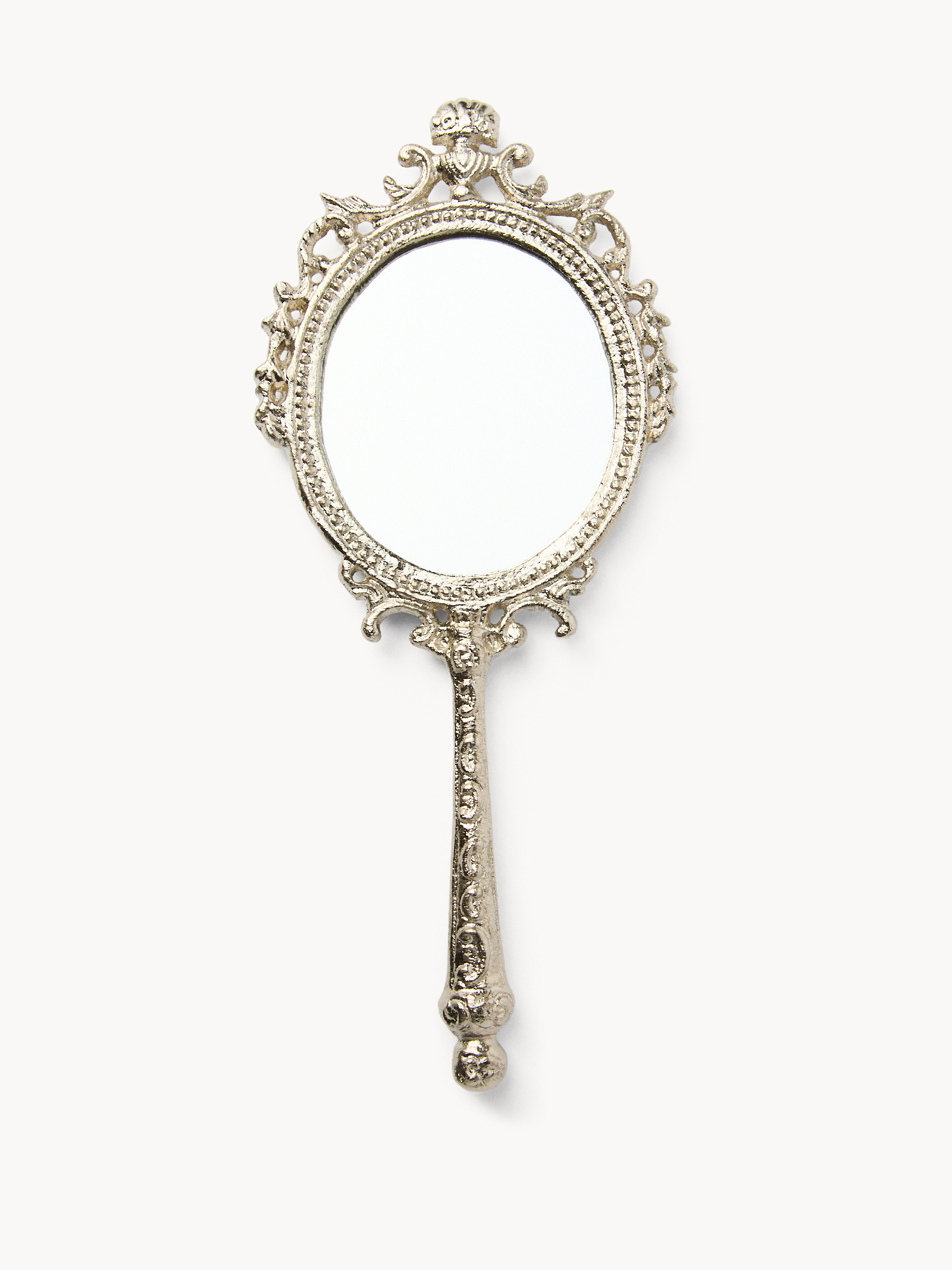 Specchio da mano effetto vintage, Grigio argento, large image number 0