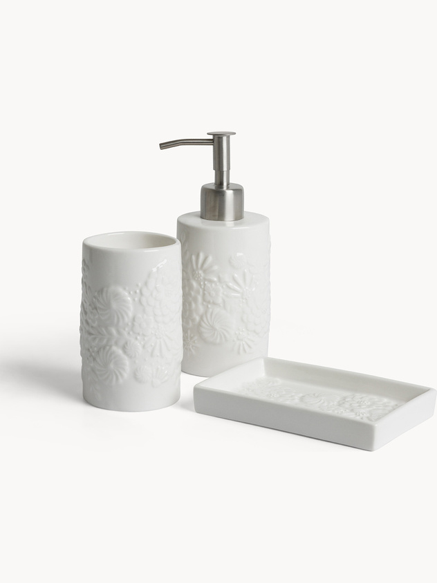 Set 3 accessori bagno in ceramica
