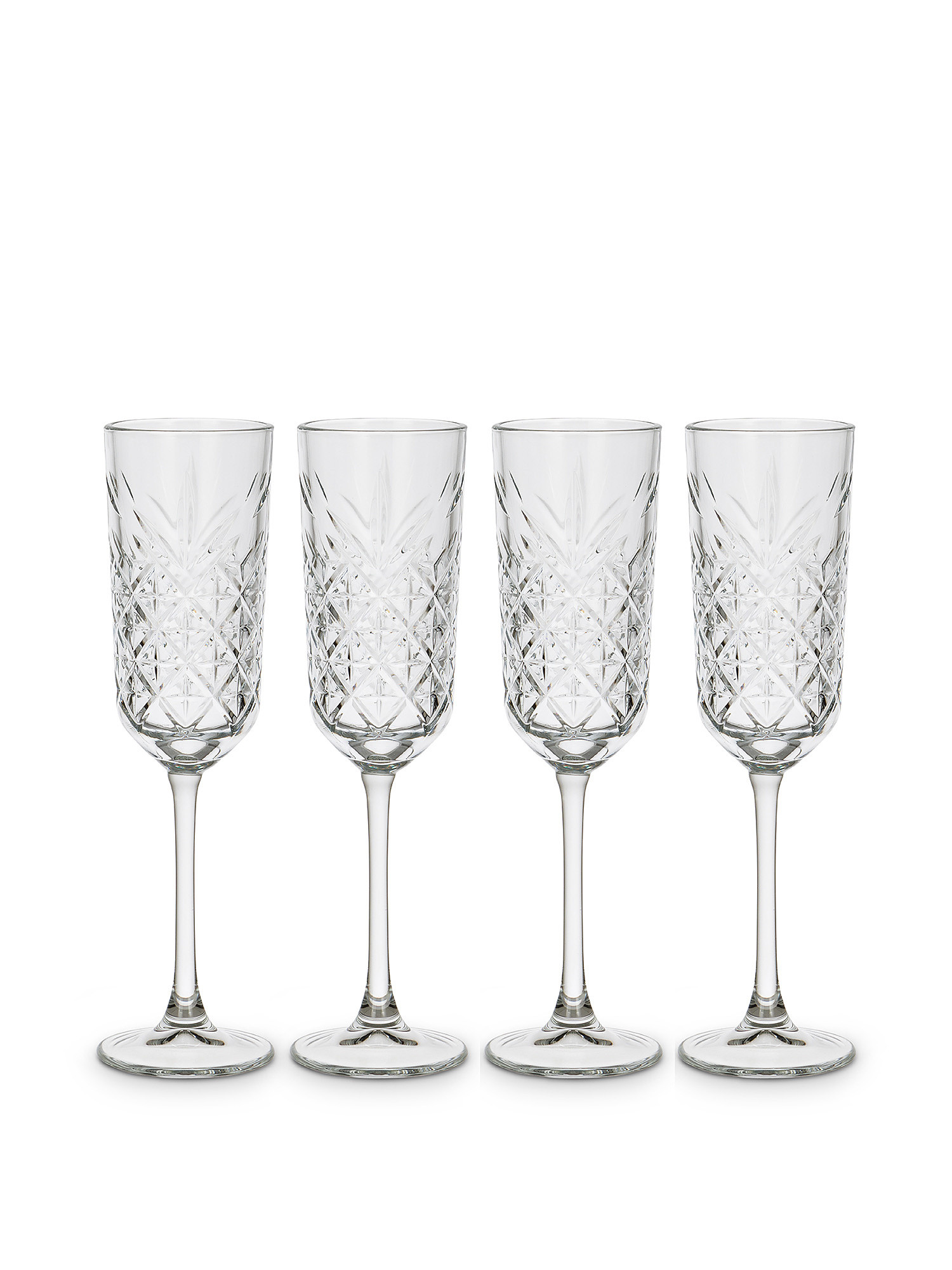 Set 4 flutes vetro Timeless, Trasparente, large image number 0