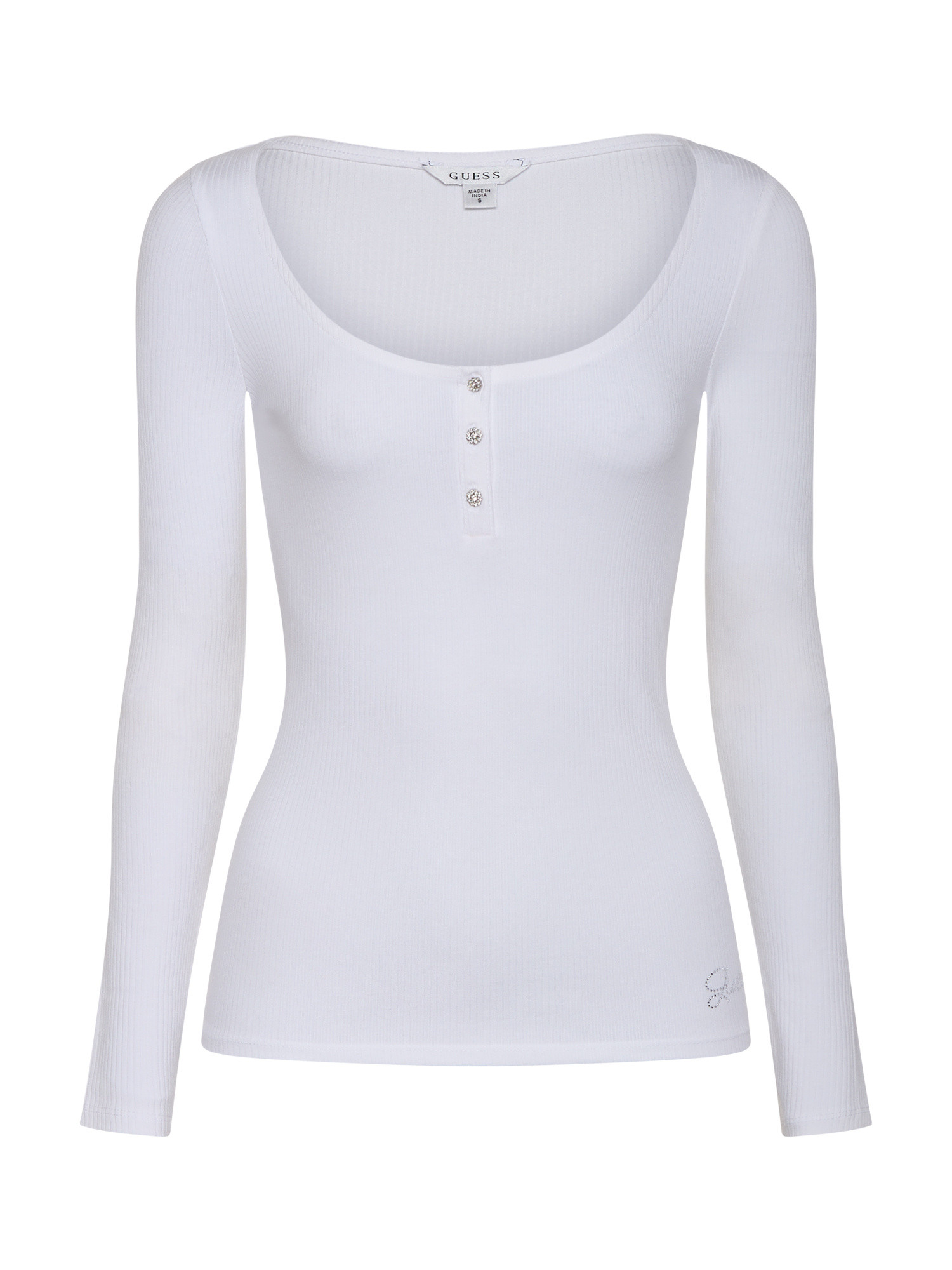 Guess - T-shirt with buttons, White, large image number 0