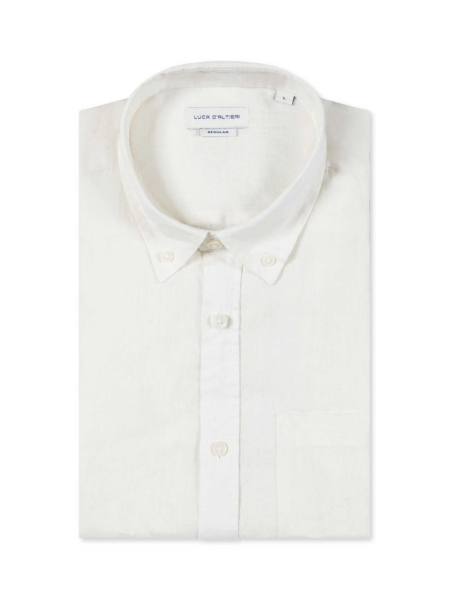 Luca D'Altieri - Regular fit shirt in pure linen, White, large image number 2