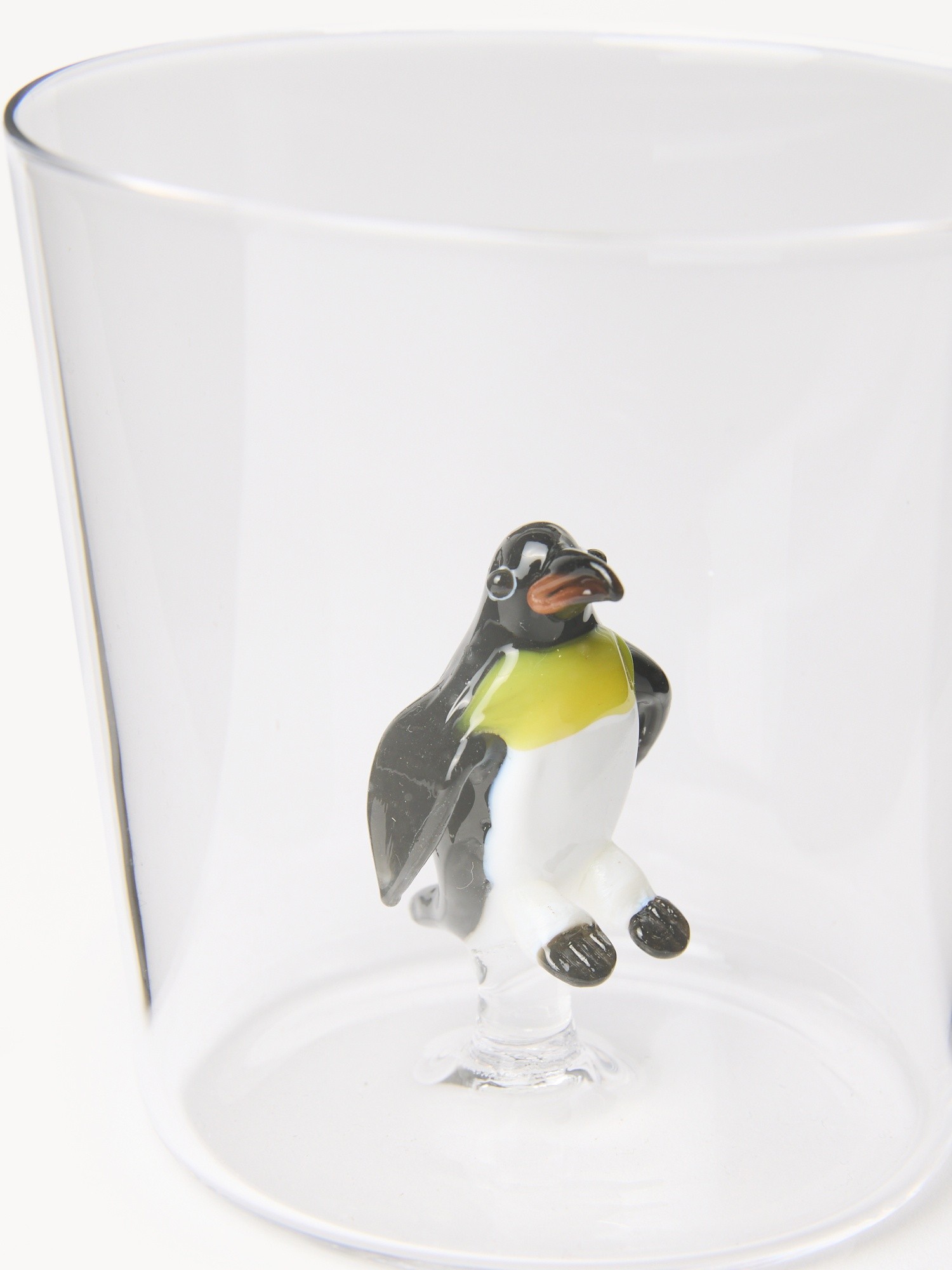 Bicchiere in vetro borosilicato dettaglio pinguino, Trasparente, large image number 1