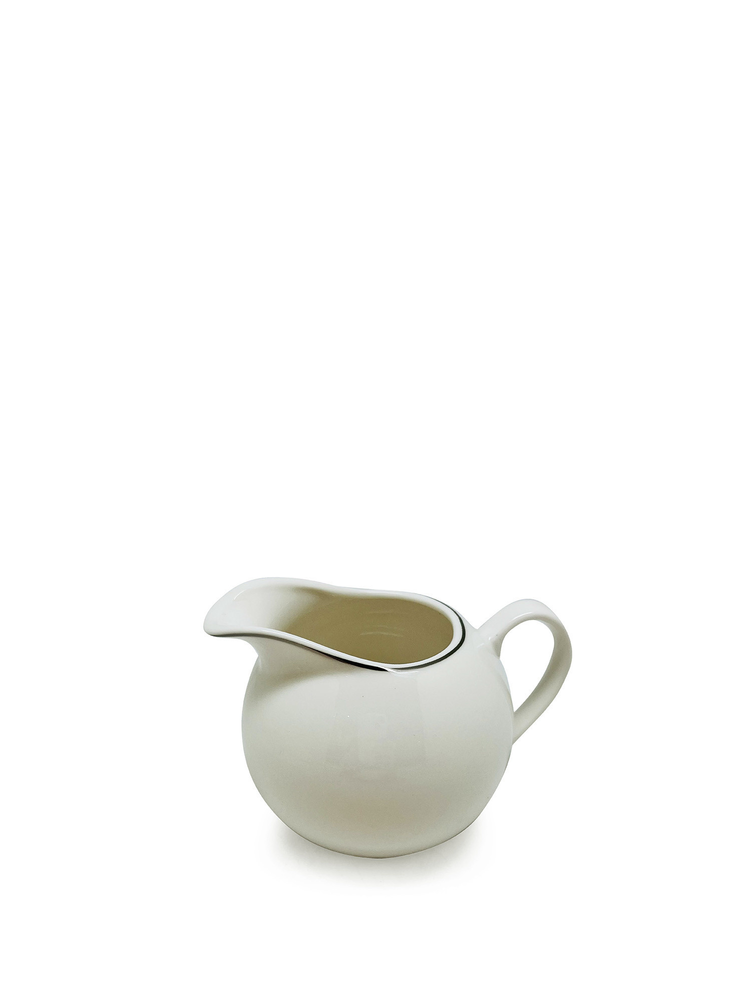 New bone china milk jug with silver thread, White, large image number 0