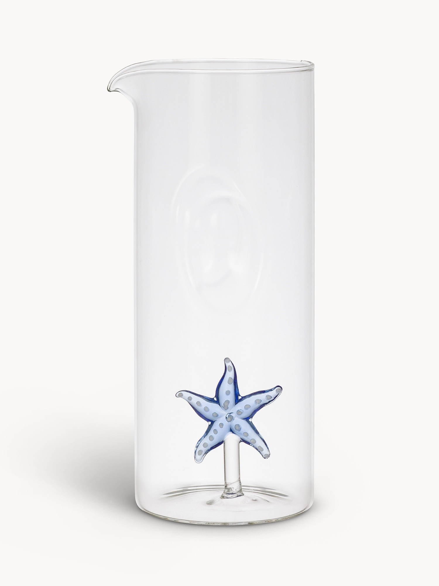 Borosilicate glass carafe with starfish detail, Transparent, large image number 1
