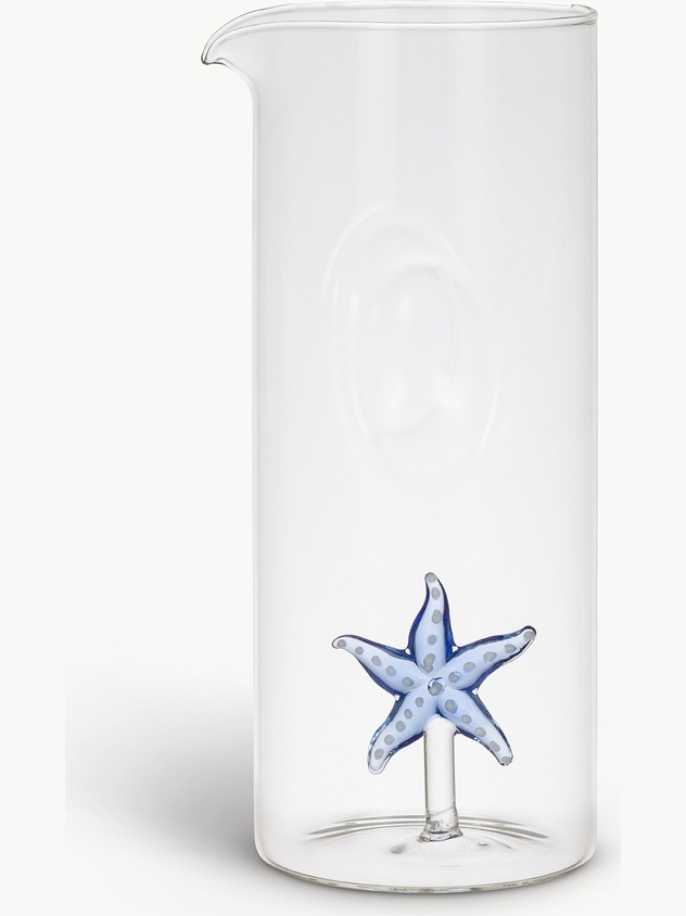 Caraffa in vetro borosilicato dettaglio stella marina