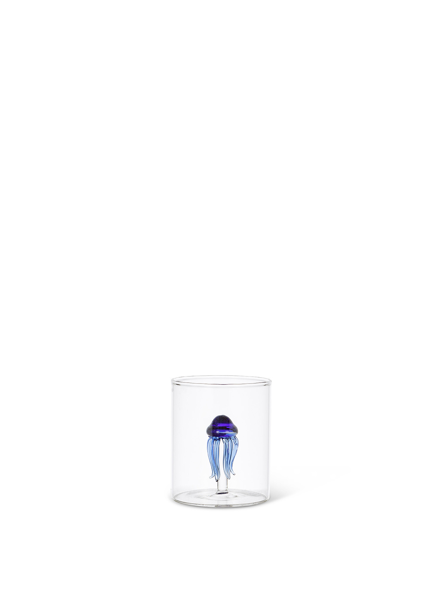 Bicchiere vetro dettaglio medusa, Trasparente, large