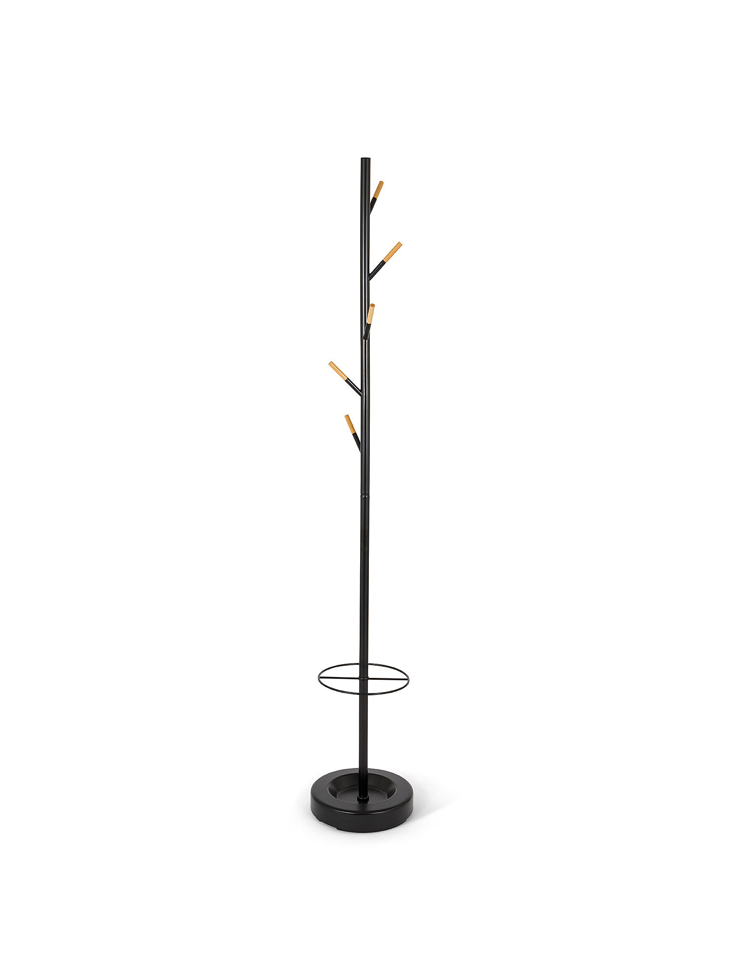 Coat hanger in iron and wood, Black, large image number 0