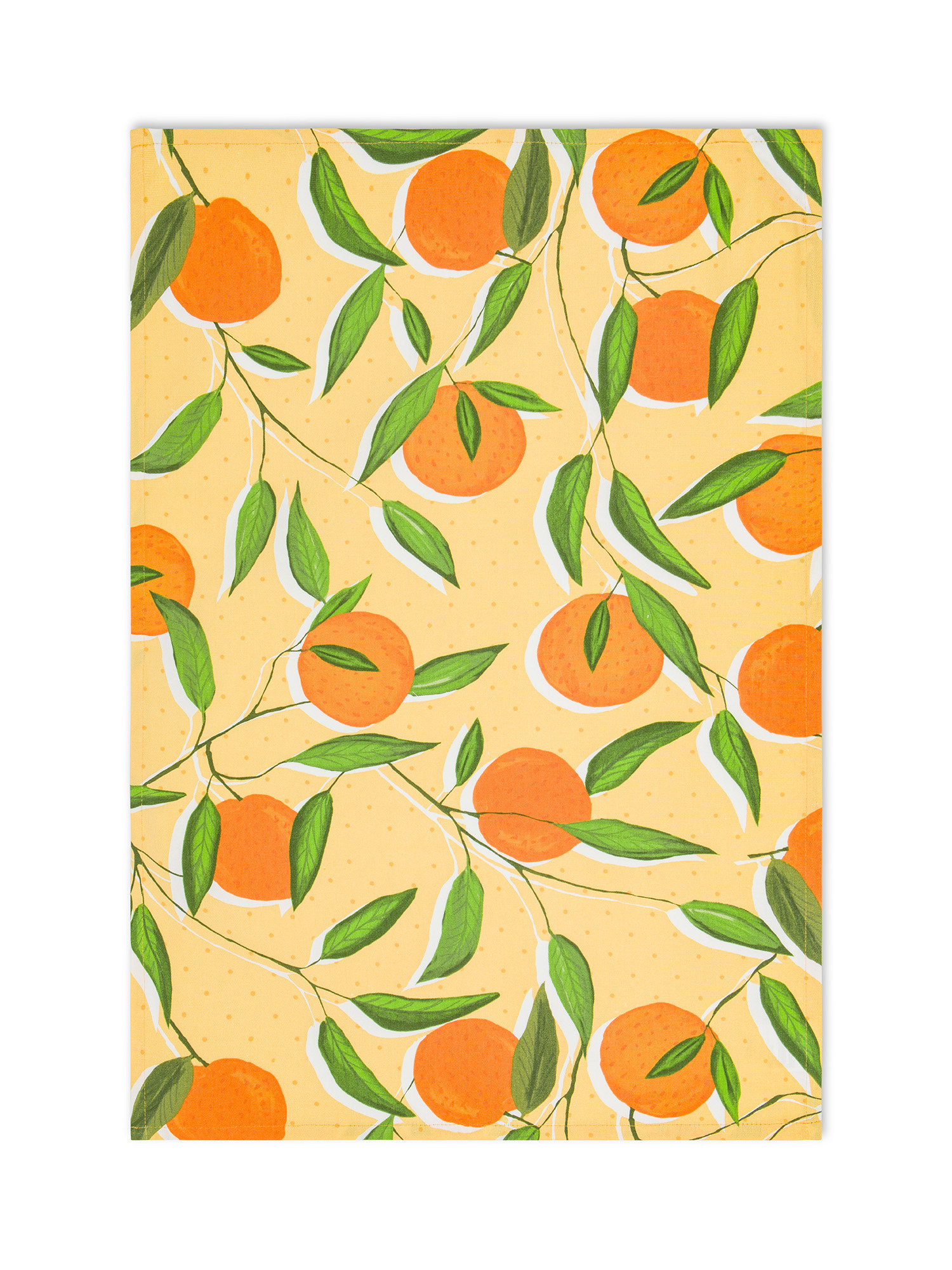 Set 2 strofinacci panama di cotone stampa arance, Giallo, large image number 2