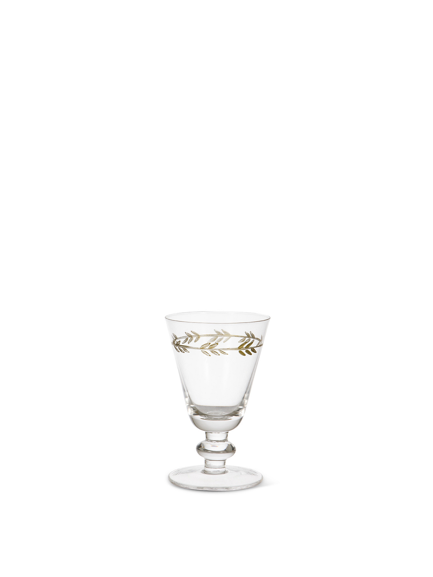 Glass goblet with leaves decoration, Transparent, large image number 0