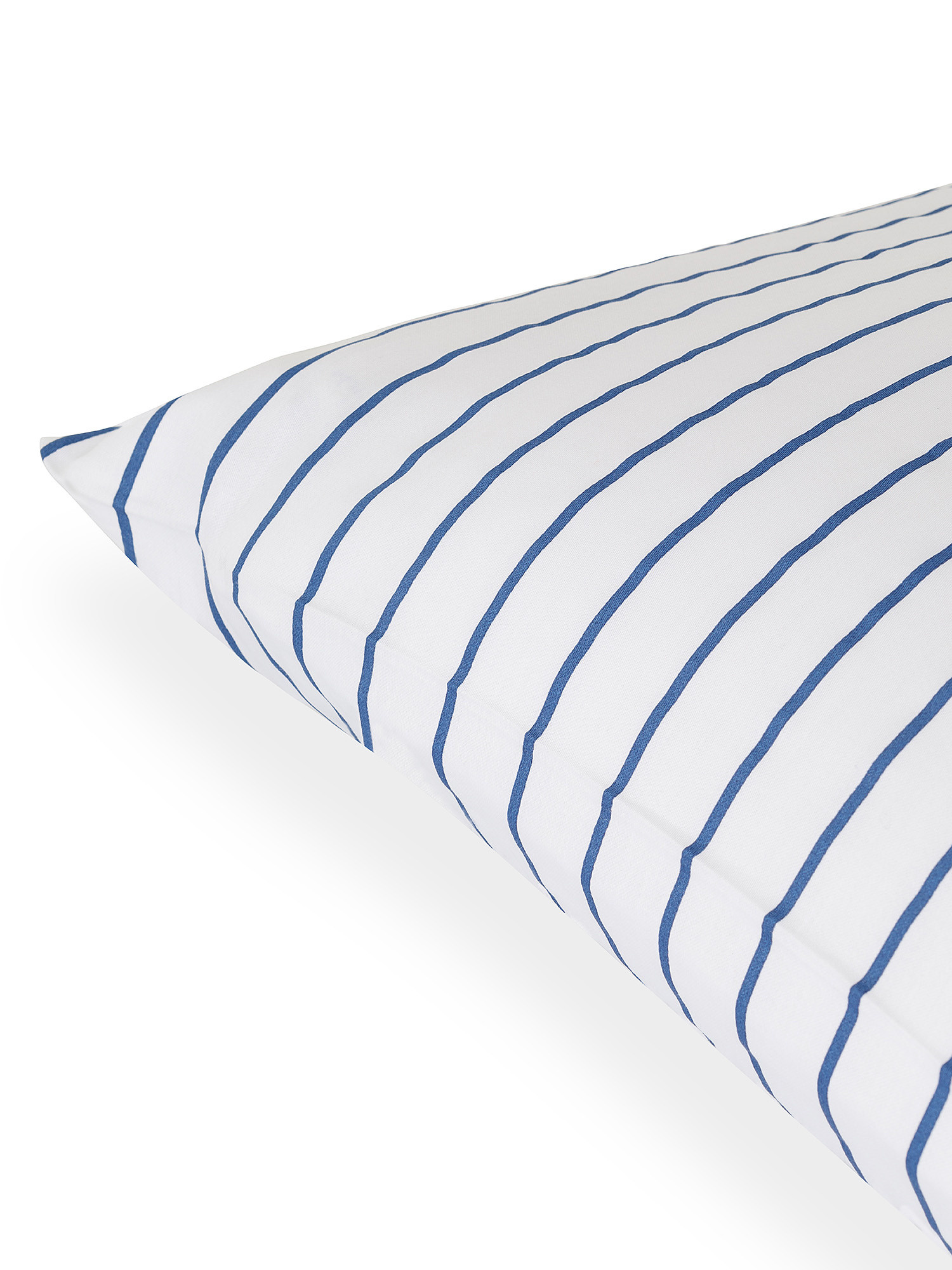 Striped cotton satin pillowcase, White, large image number 1