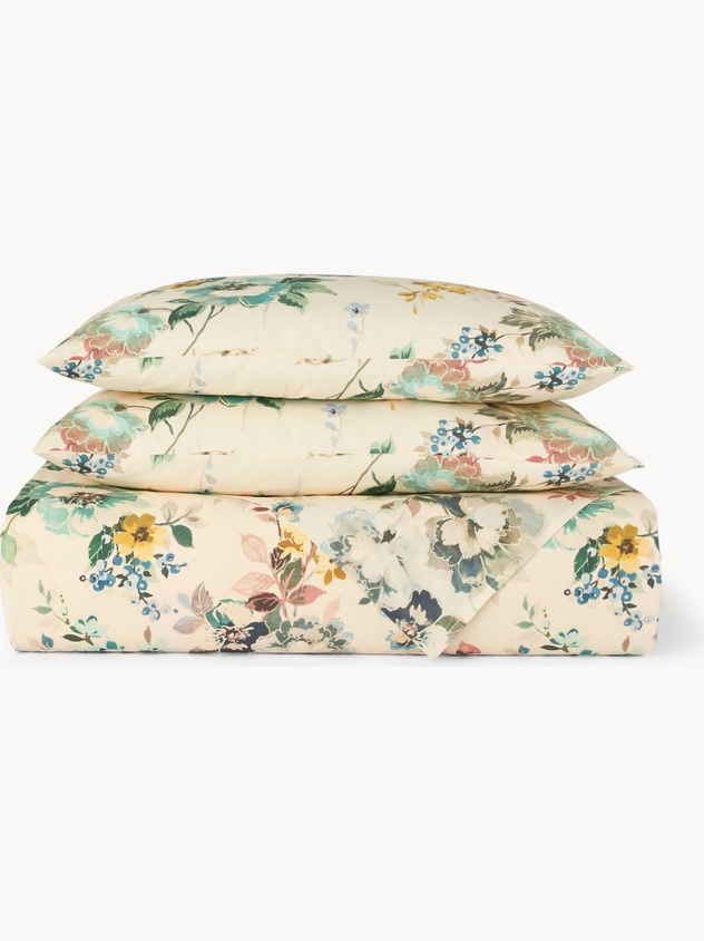 Parure lenzuolo in puro cotone fantasia floreale - Prezzo di lancio
