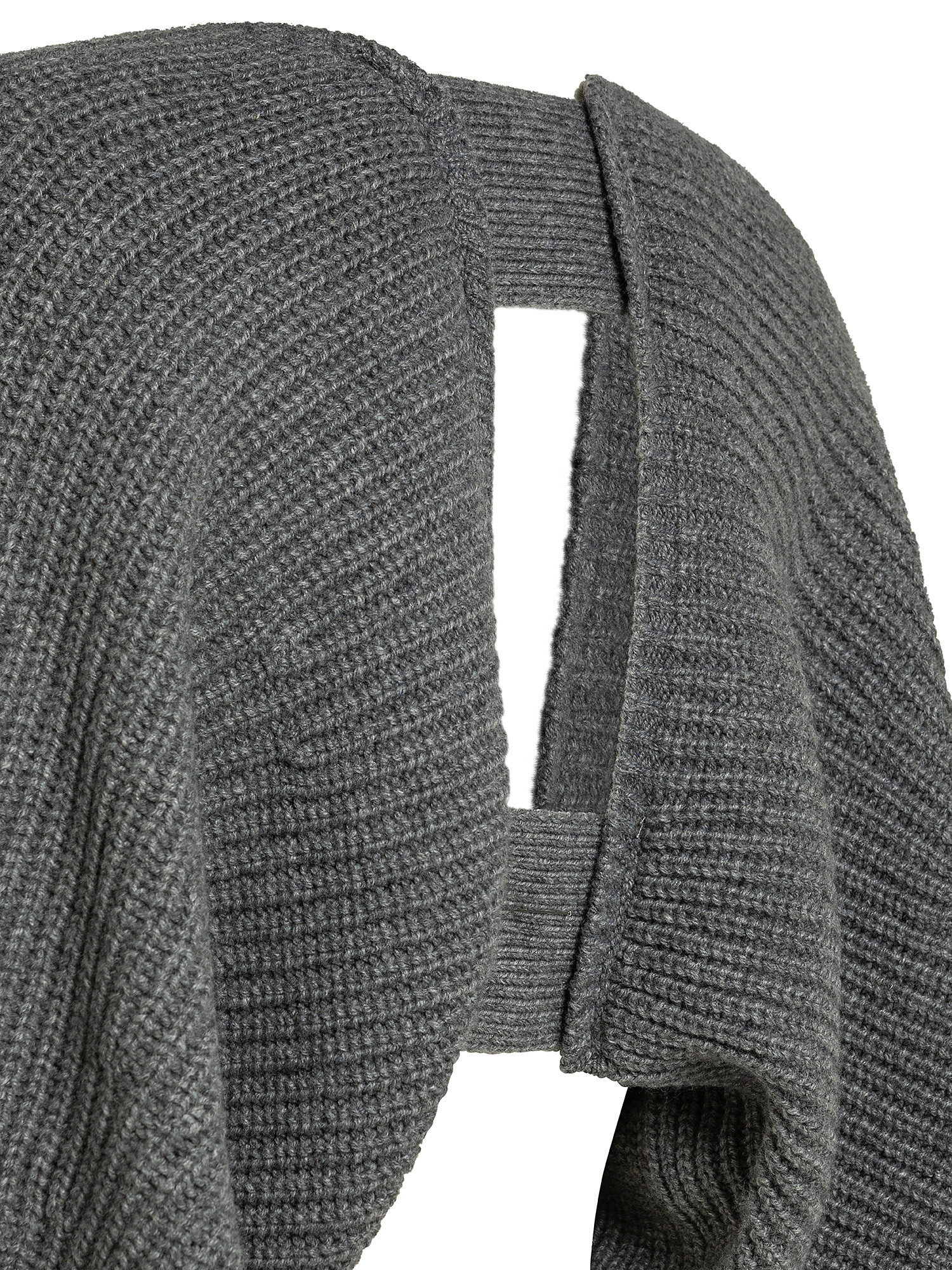 Over ribbed wool blend shrug, Grey, large image number 1