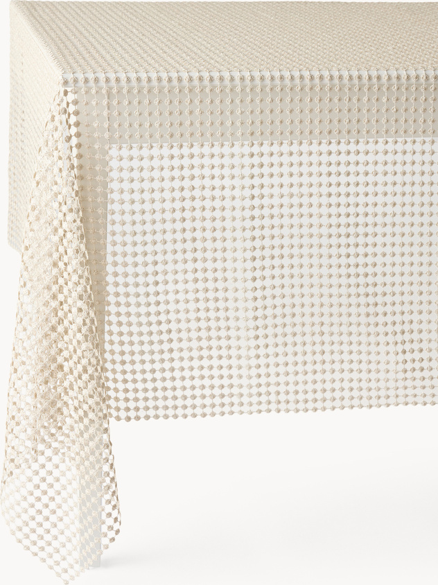 Tovaglia traforata in lurex champagne