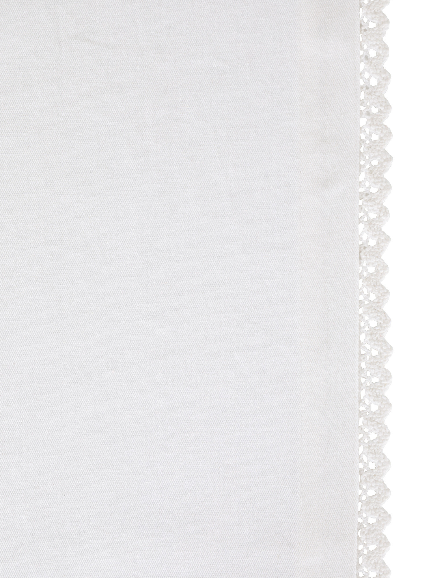 Runner twill di cotone con ricamo, Bianco, large image number 1