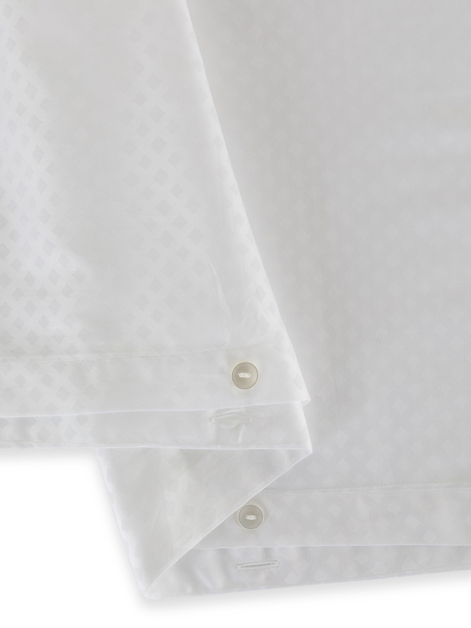Portofino duvet cover in 100% cotton percale jacquard, White, large image number 2