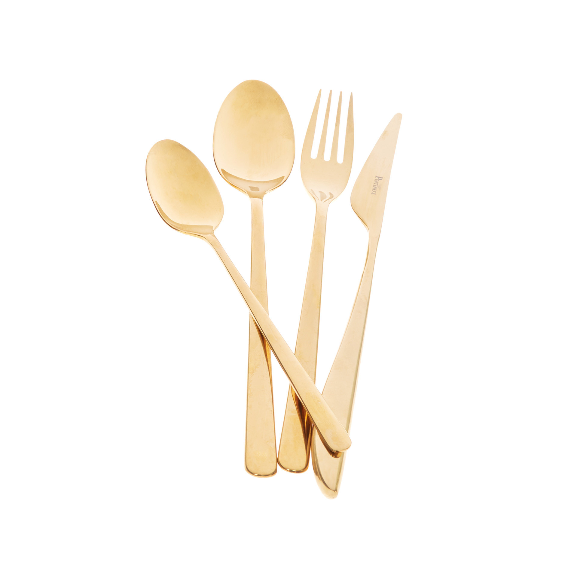 Set of 24 Eleven gold steel cutlery, Gold, large image number 1