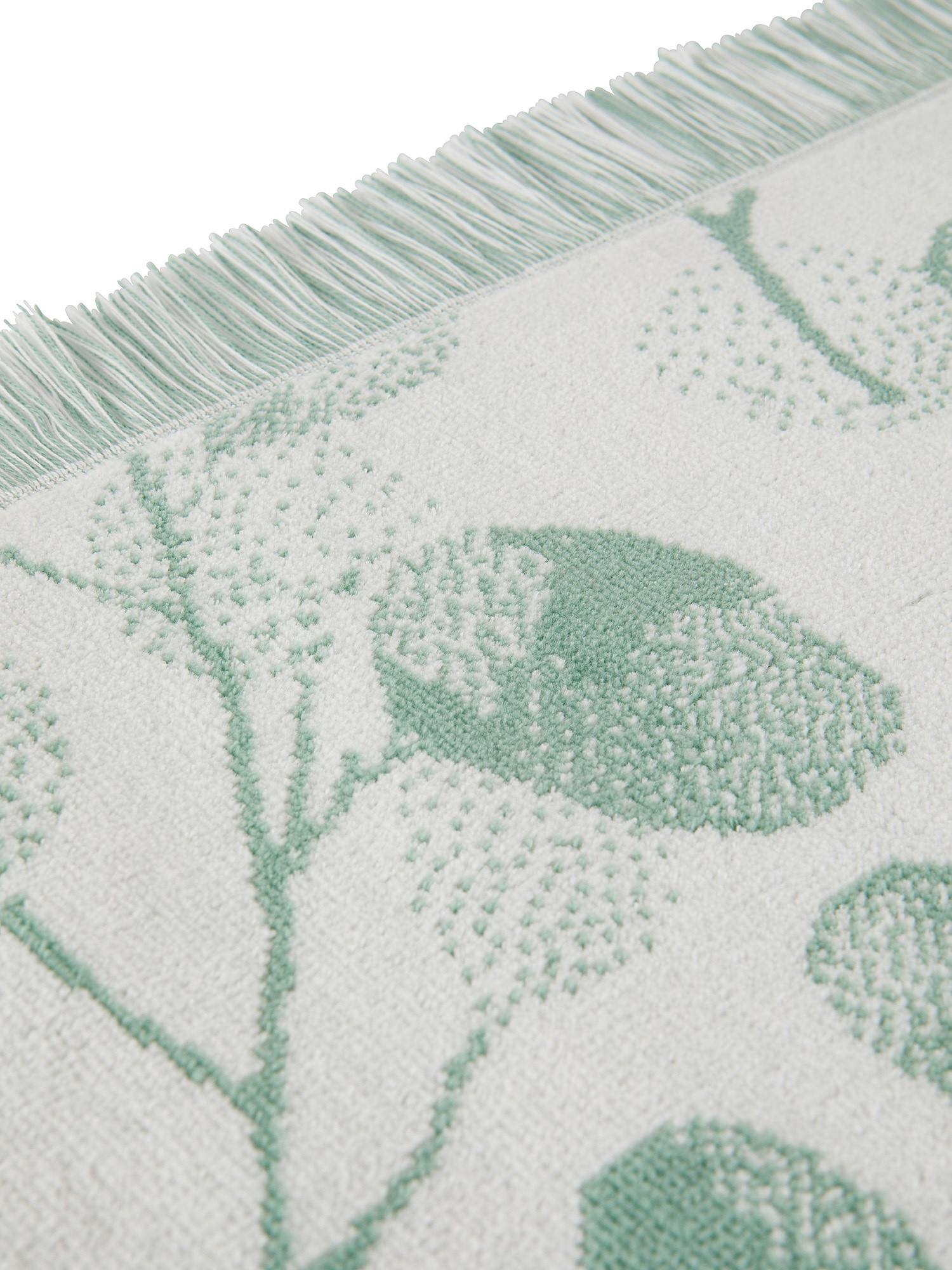 Asciugamano cotone velour motivo ramage, Verde, large image number 2
