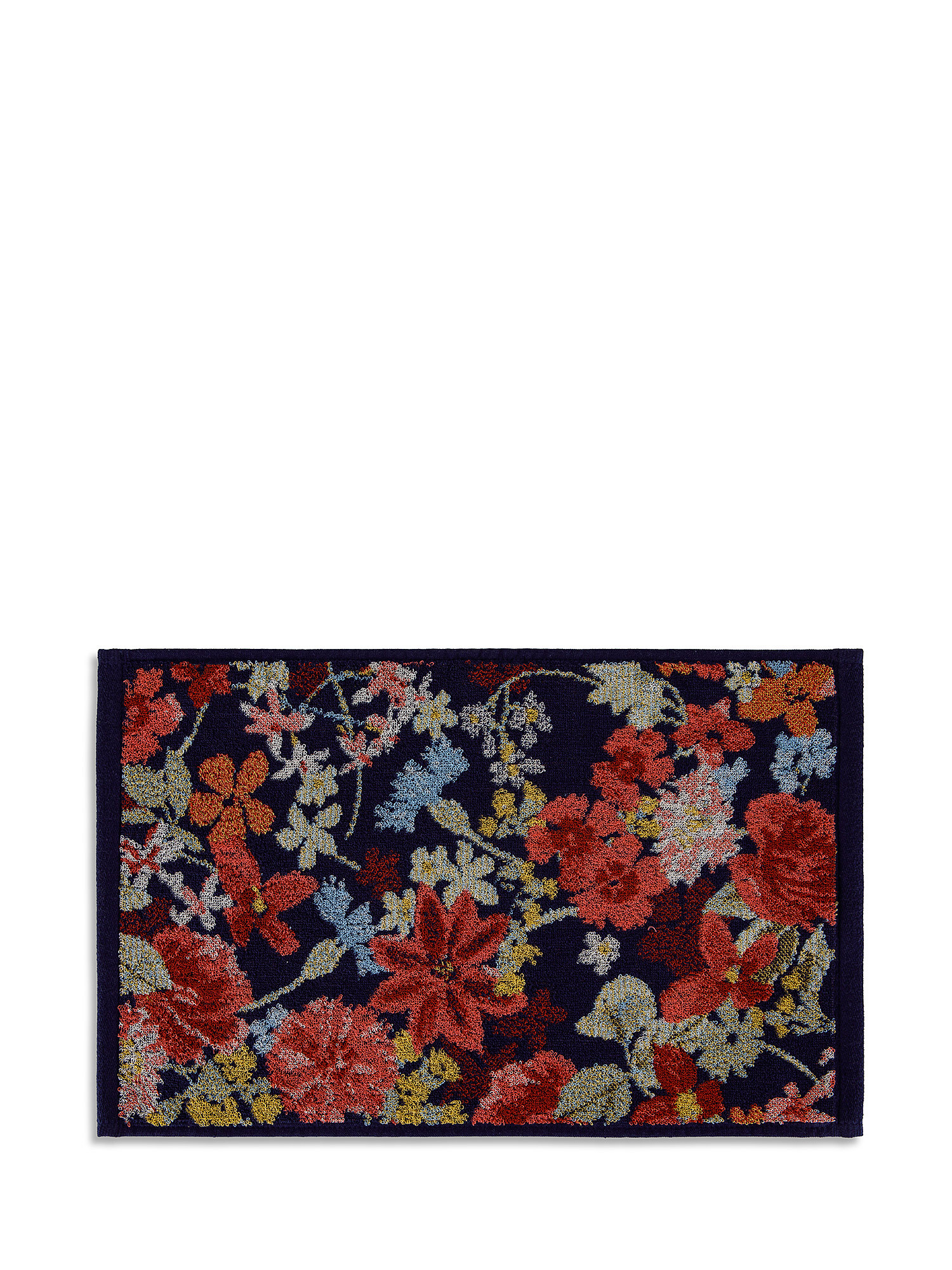 Asciugamano puro cotone tinto filo motivo floreale, Multicolor, large image number 1