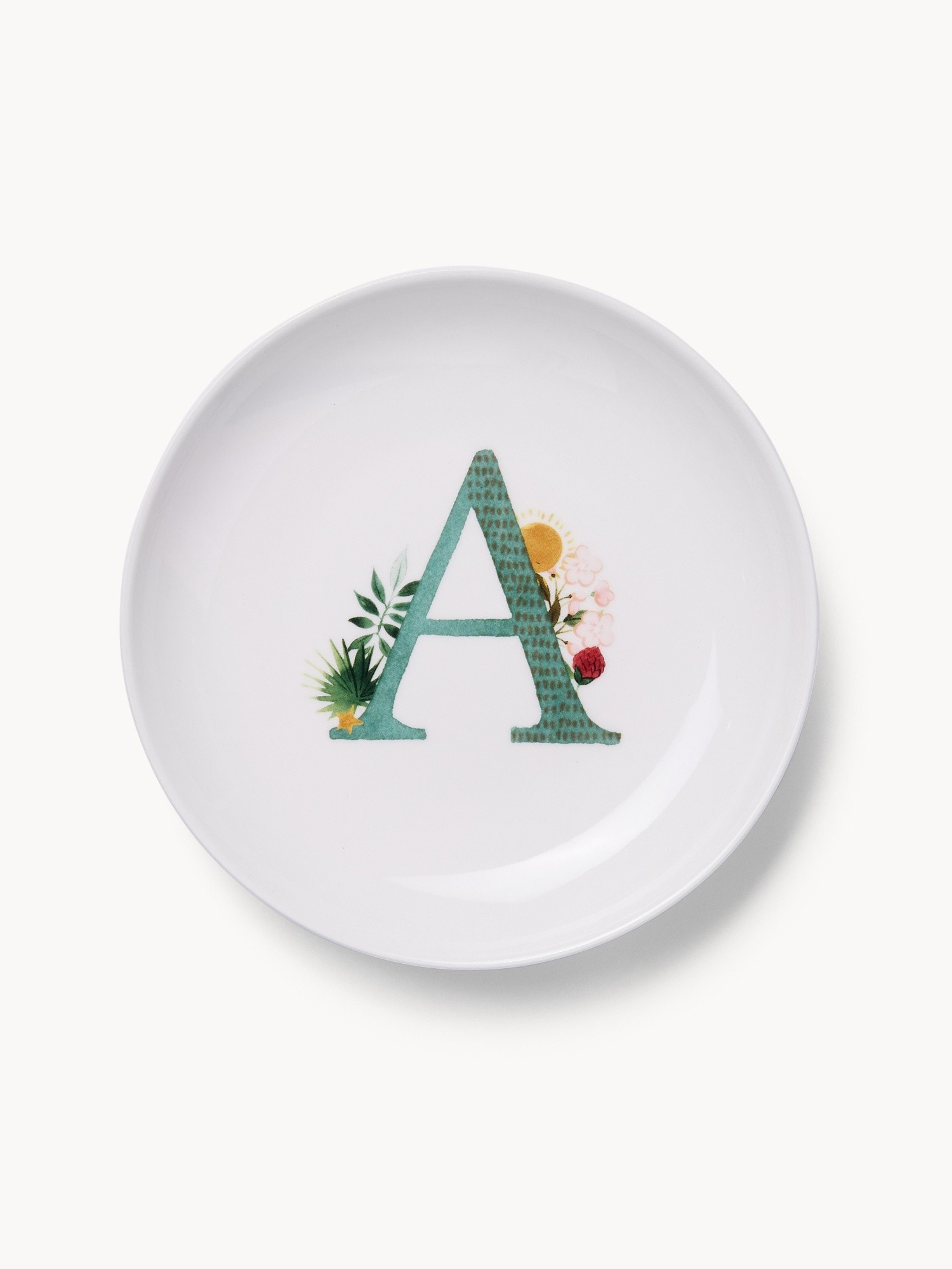 Piattino pane in new bone china lettera A, Bianco 1, large image number 1