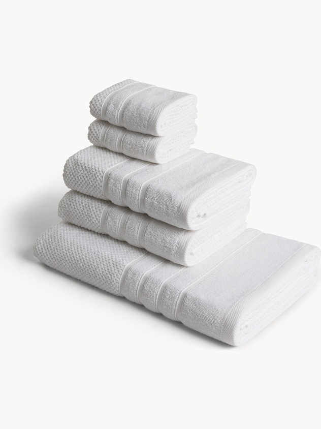 Set 5 asciugamani in puro cotone - Prezzo di lancio