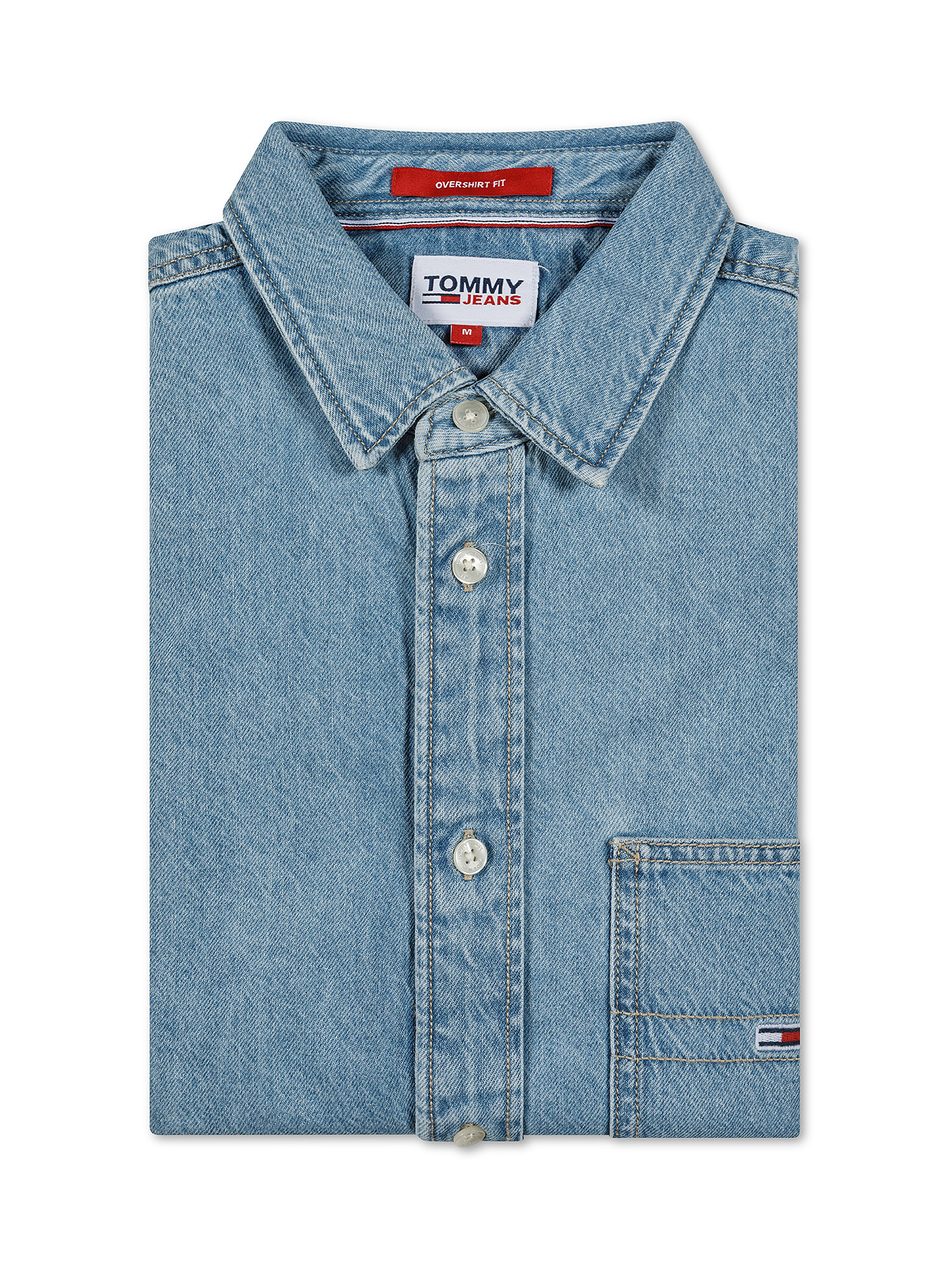 Tommy Jeans - Cotton shirt with logo, Denim, large image number 2