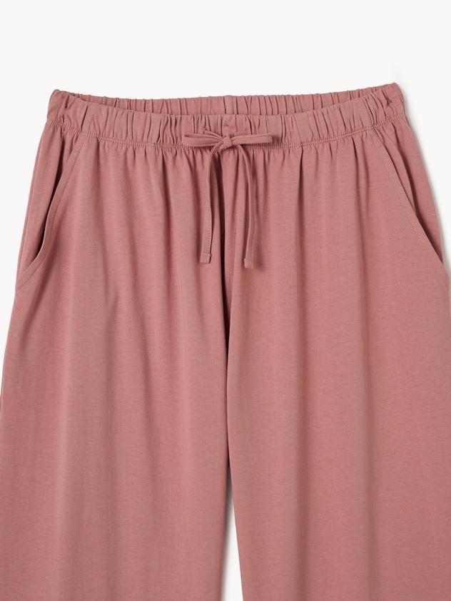 Solid-color pure cotton jersey trousers