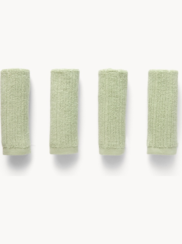 Set 4 lavette in spugna di cotone tinta unita - Prezzo di lancio