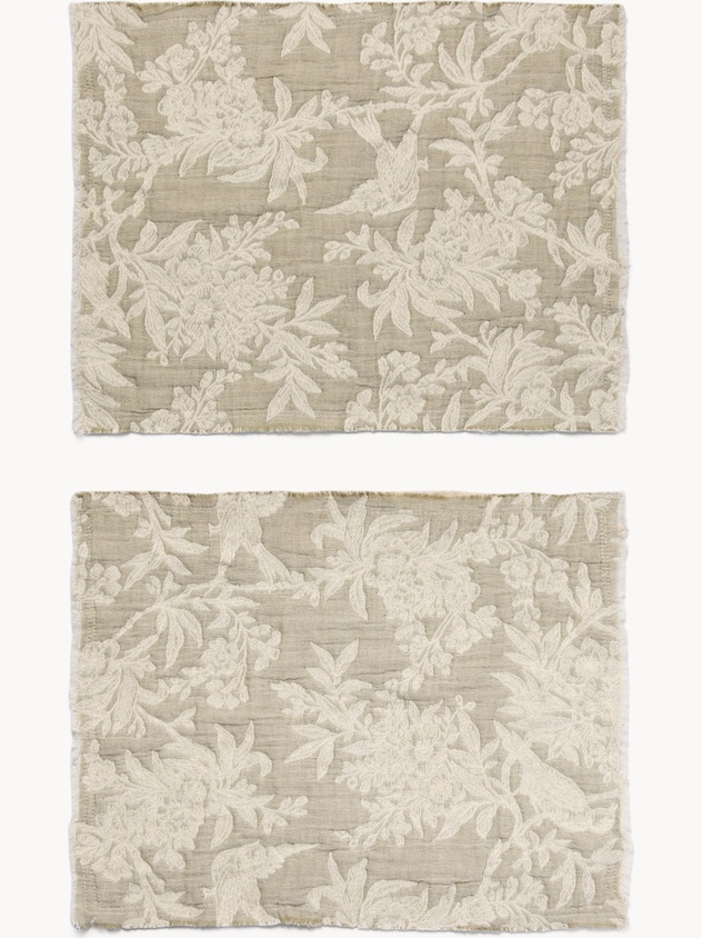Set 2 tovagliette in cotone lavato trama jacquard