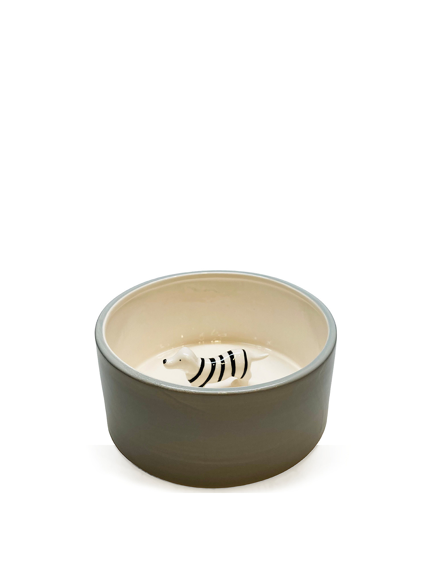 Ceramic dog bowl, Grey, large image number 0