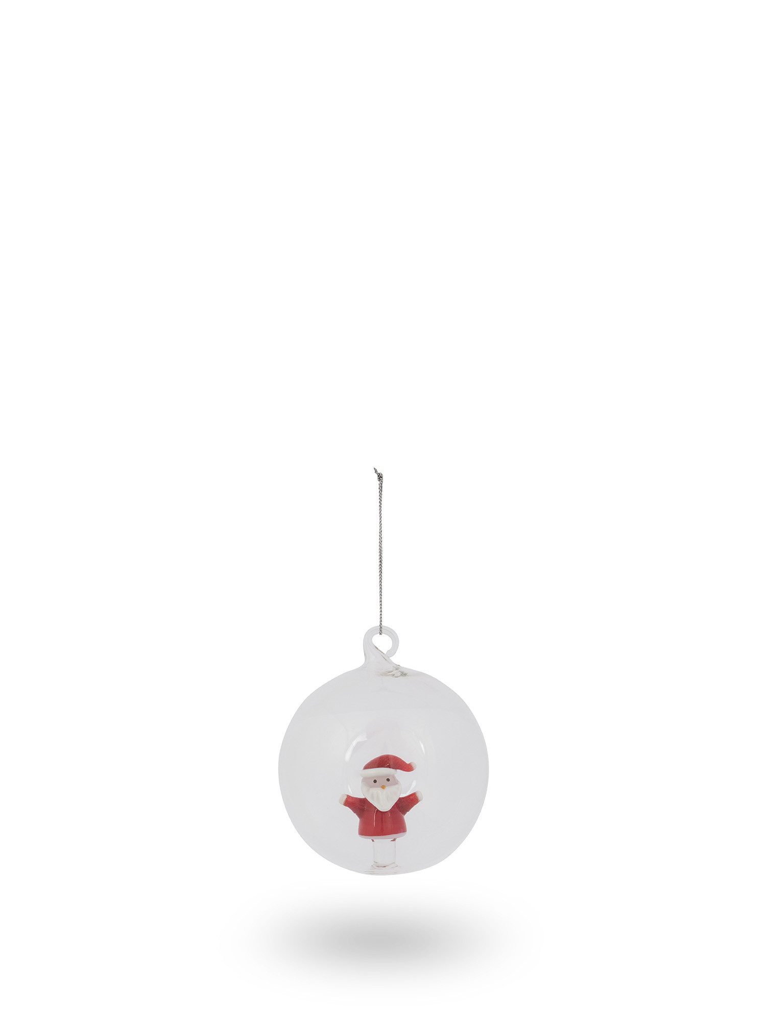 Sfera in vetro dettaglio babbo Natale, Rosso, large image number 0