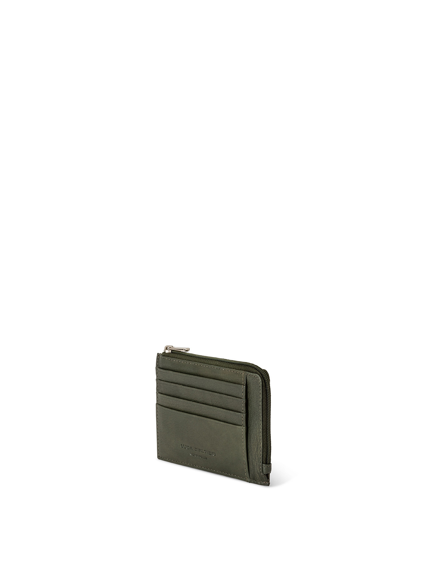 Small genuine leather wallet, Dark Green, large image number 1