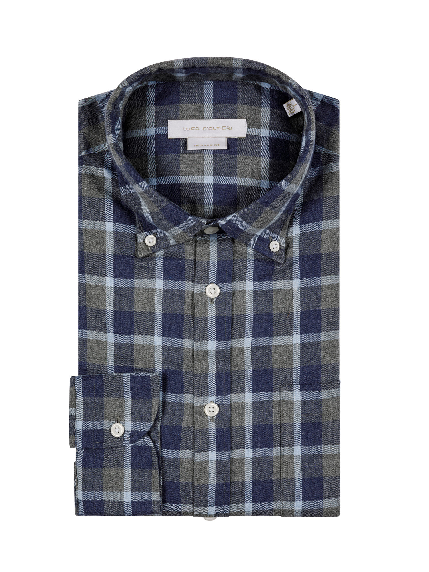 Regular fit shirt in soft organic cotton flannel, Denim, large image number 0