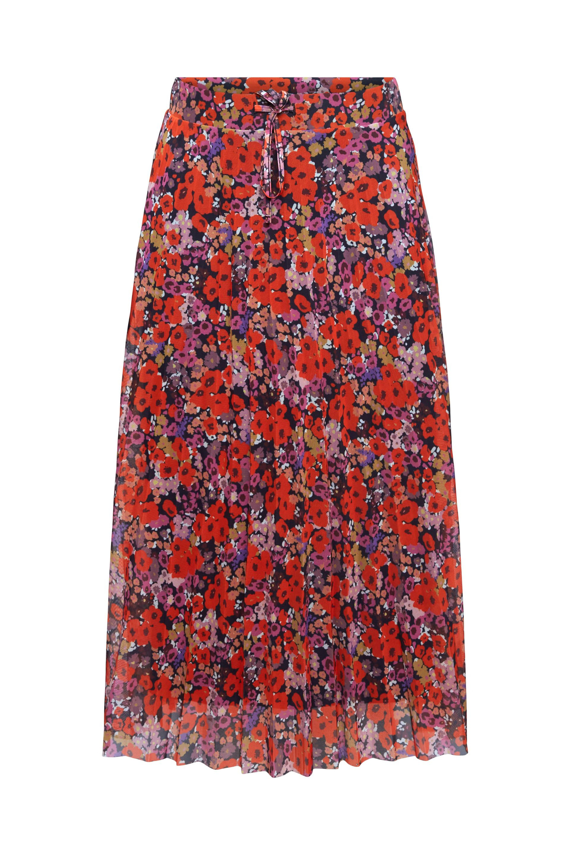 Esprit - Floral pleated skirt, Multicolor, large image number 0
