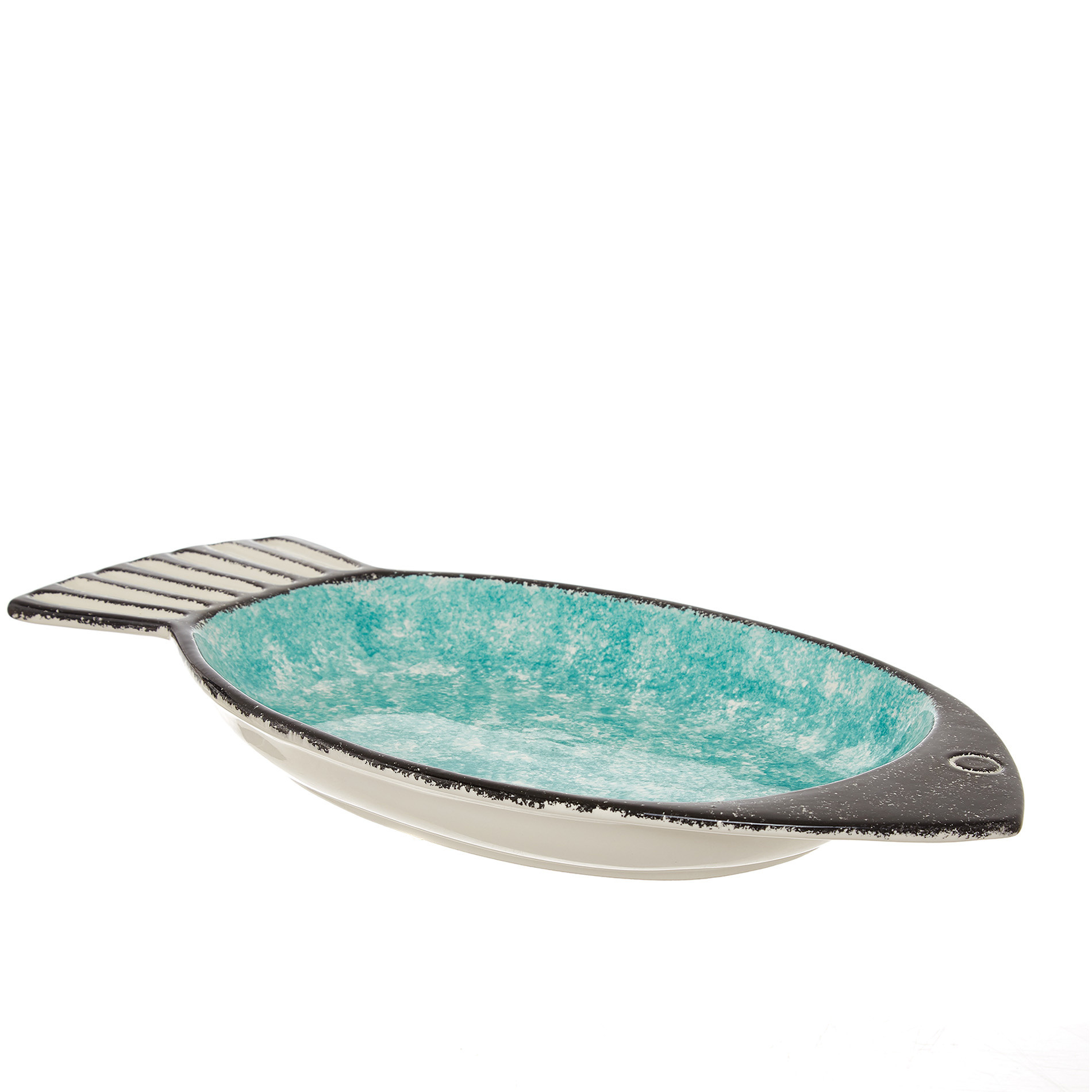 Ceramic fish bowl, Teal, large image number 0